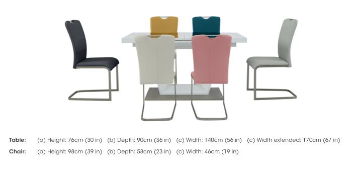 Bianco Small Extending Dining Table and 6 Chairs Dining Set in  on Furniture Village