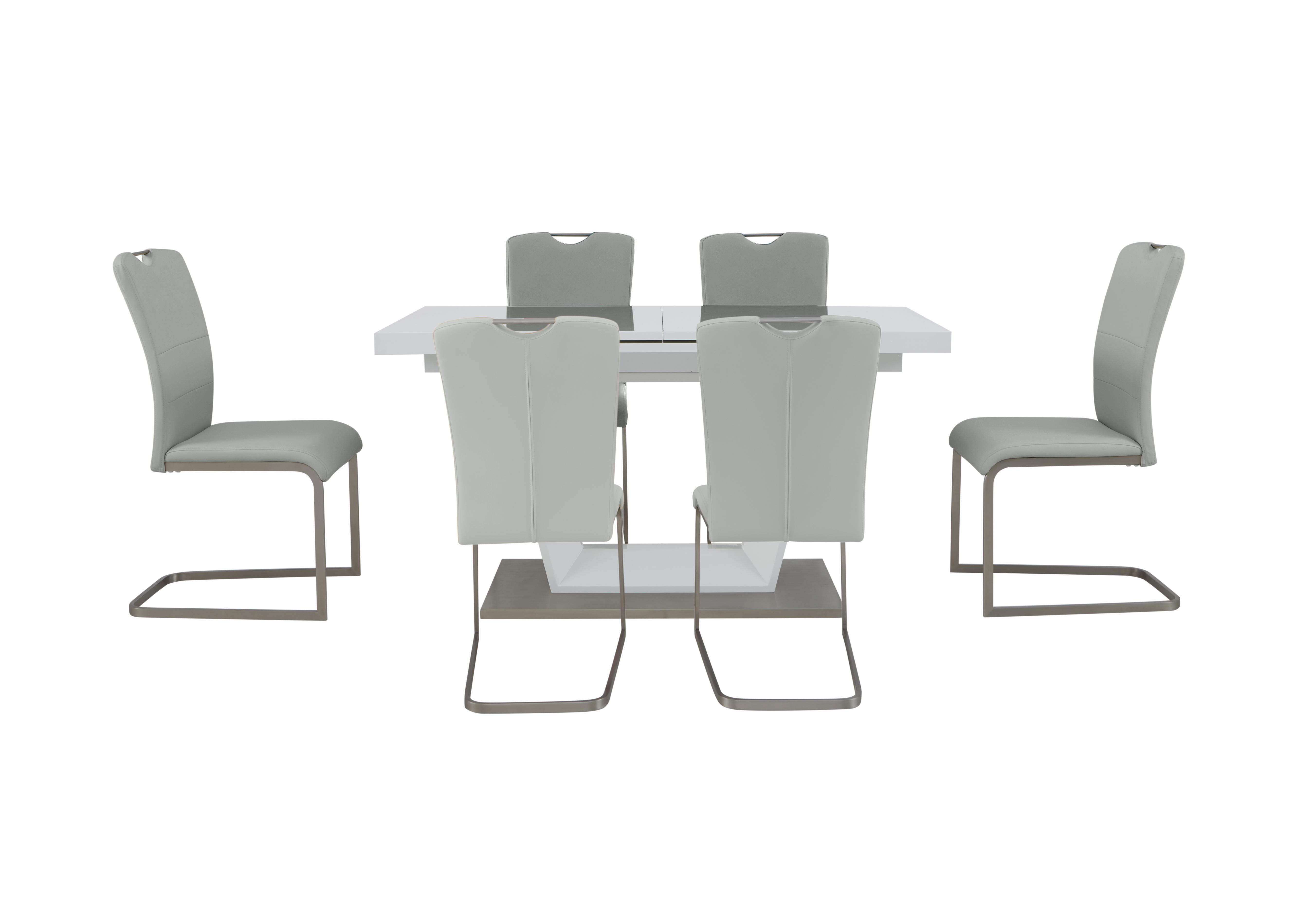 Bianco Small Extending Dining Table and 6 Chairs Dining Set - Furniture ...