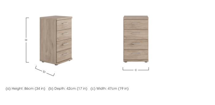 Oxford 4 Drawer Narrow Chest in  on Furniture Village