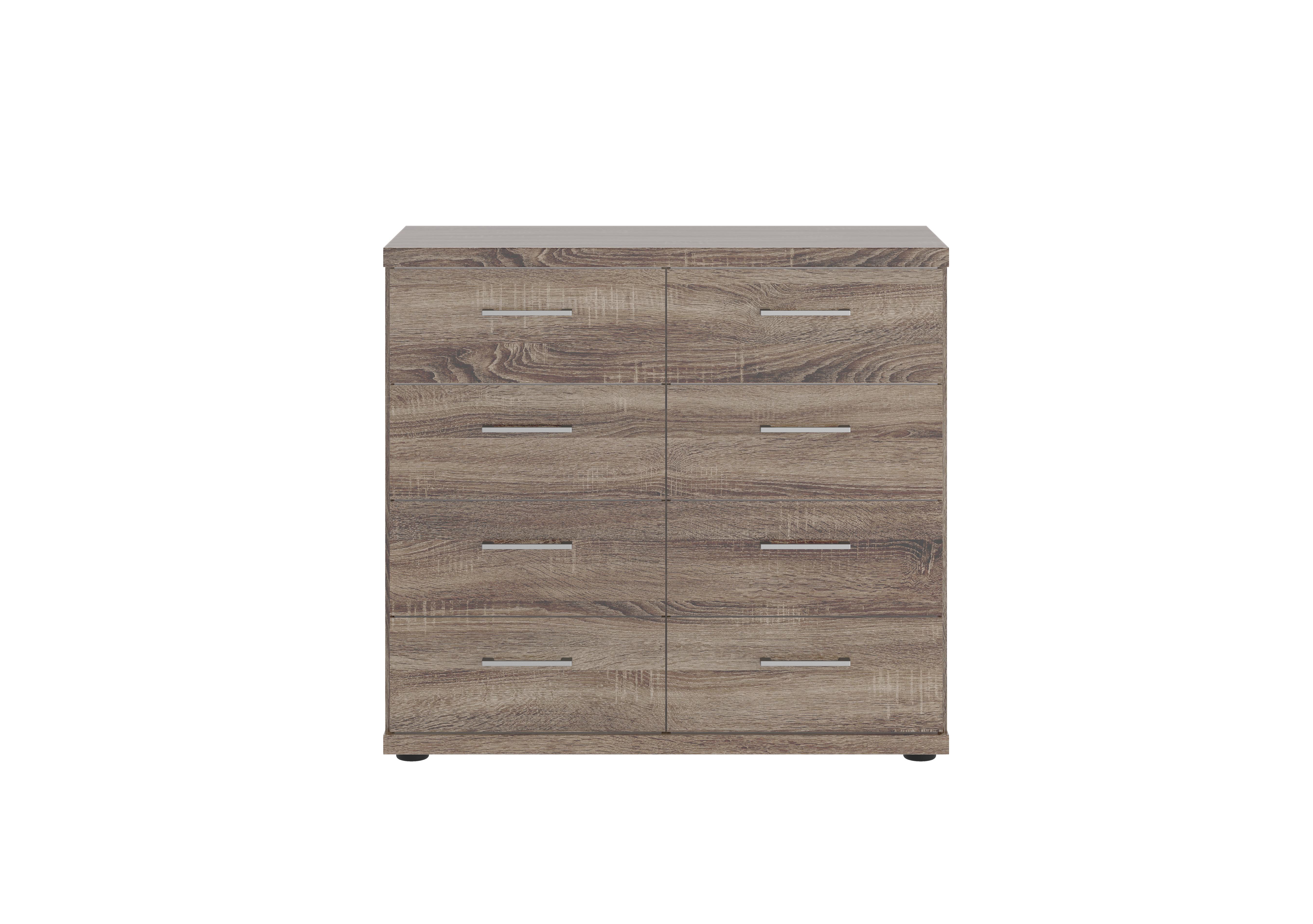 Oxford 8 Drawer Wide Chest in Dark Rustic Oak on Furniture Village