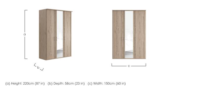 Oxford 3 Door Hinged Wardrobe with Mirror in  on Furniture Village
