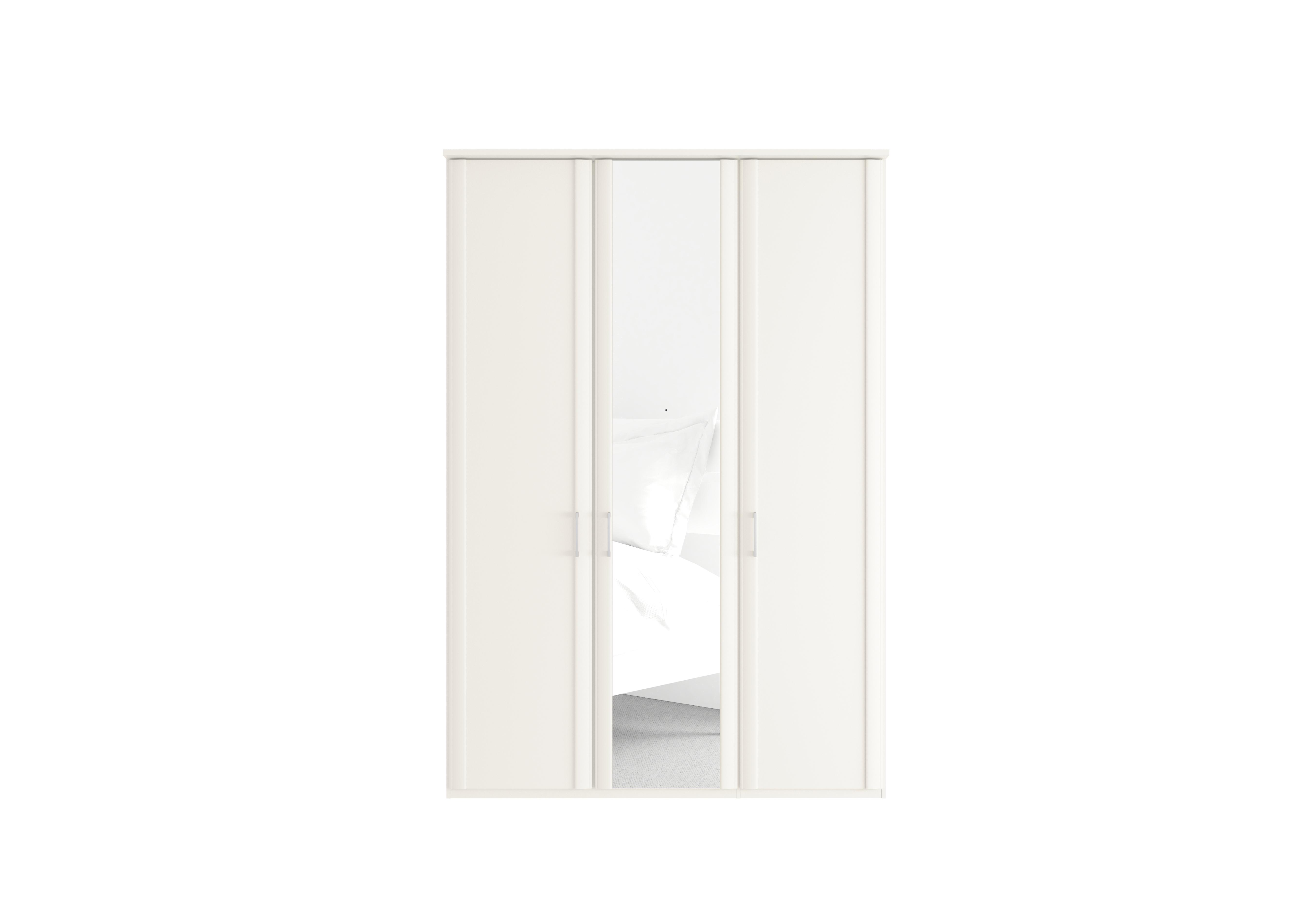 Oxford 3 Door Hinged Wardrobe with Mirror in White on Furniture Village