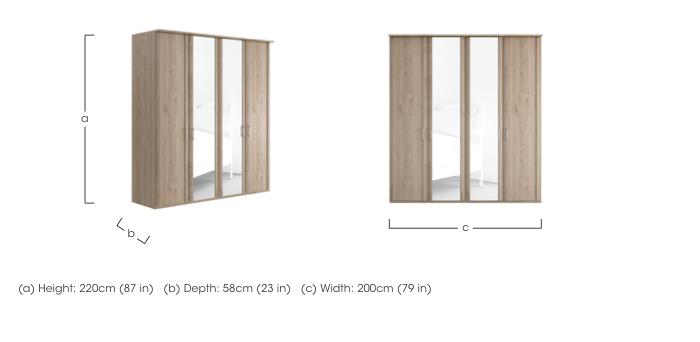 Oxford 4 Door Hinged Wardrobe with Mirrors in  on Furniture Village