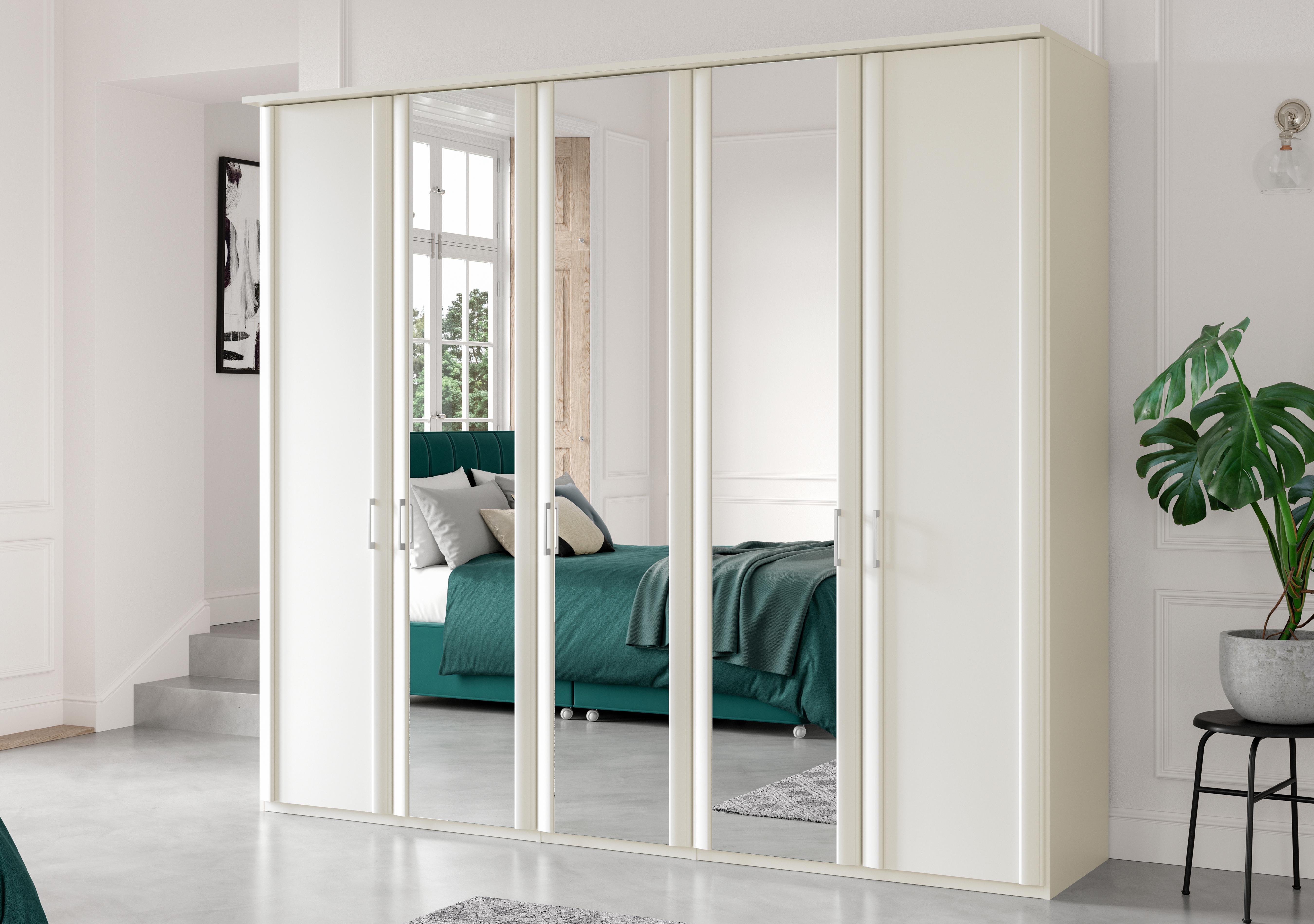Oxford 5 Door Hinged Wardrobe with Mirrors in  on Furniture Village