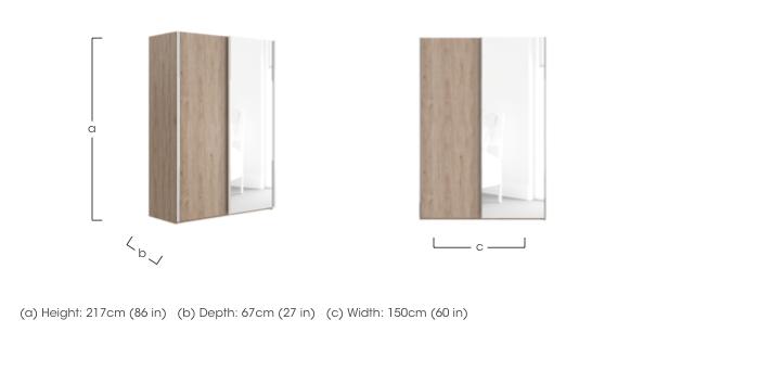 Oxford 2 Door Sliding 150 cm Wardrobe with Mirror in  on Furniture Village