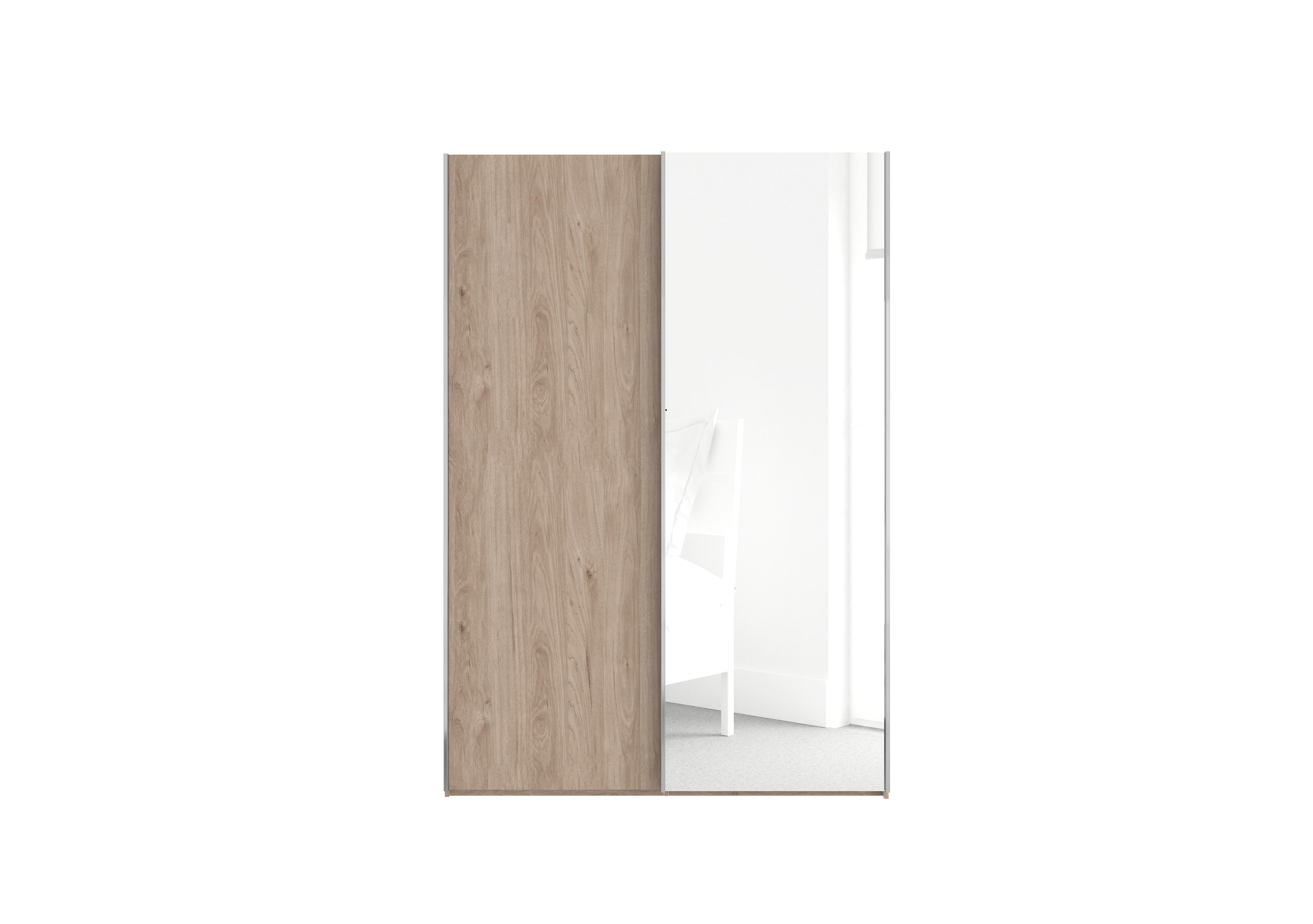 Oxford 2 Door Sliding 150 cm Wardrobe with Mirror in Holm Oak on Furniture Village