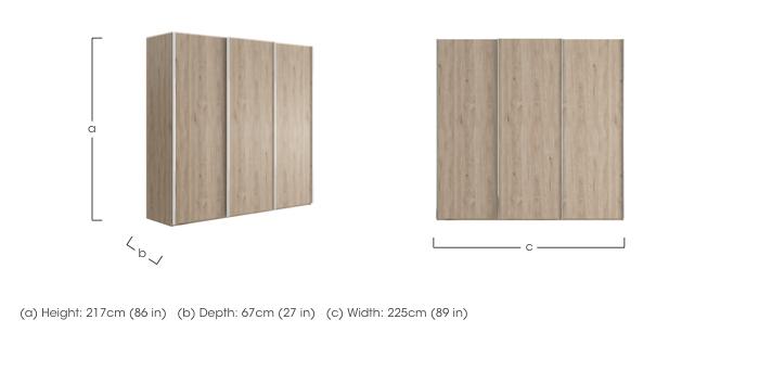 Oxford 3 Door Sliding 225 cm Wardrobe in  on Furniture Village