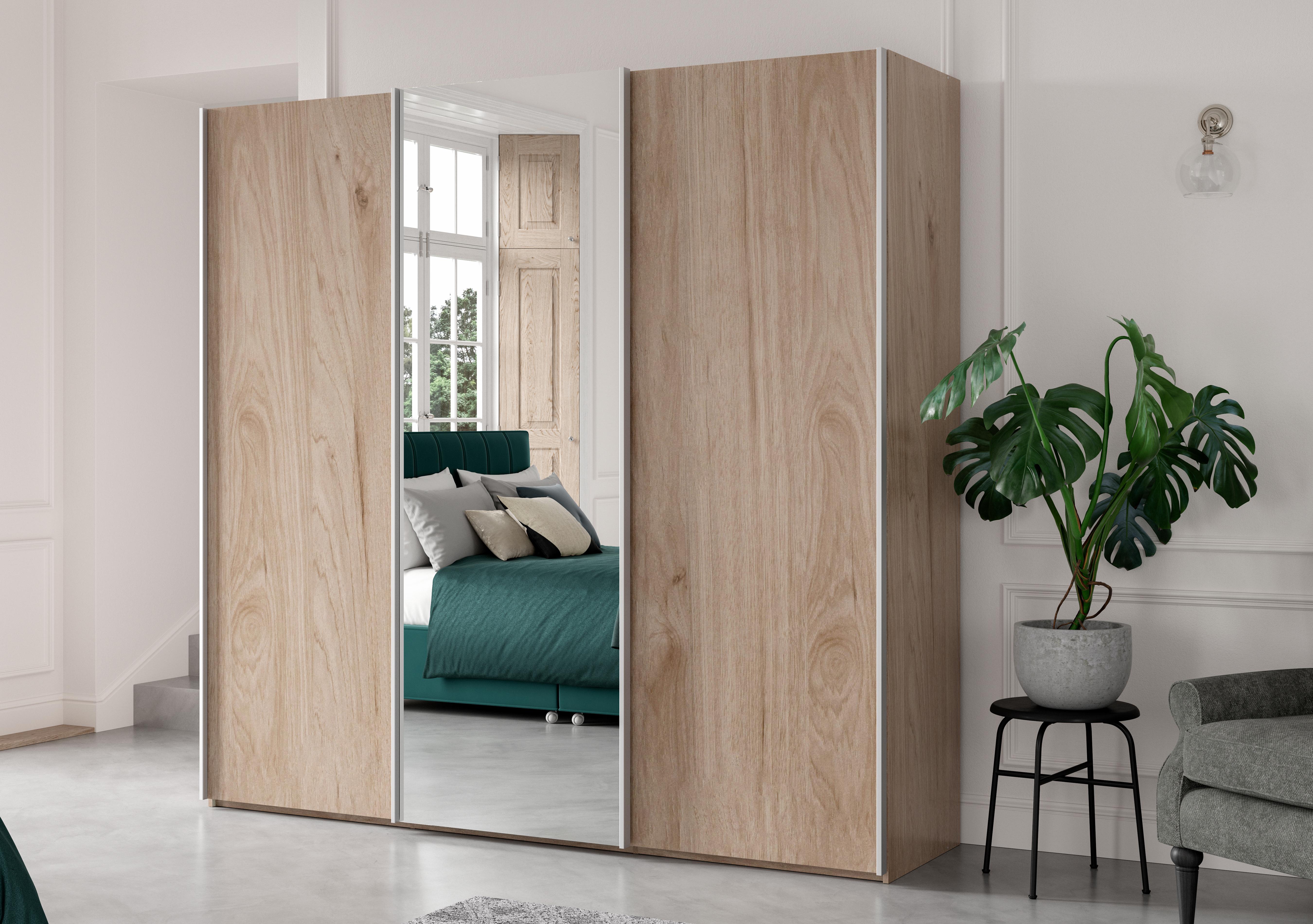 Oxford 3 Door Sliding 225 cm Wardrobe with Mirror in  on Furniture Village