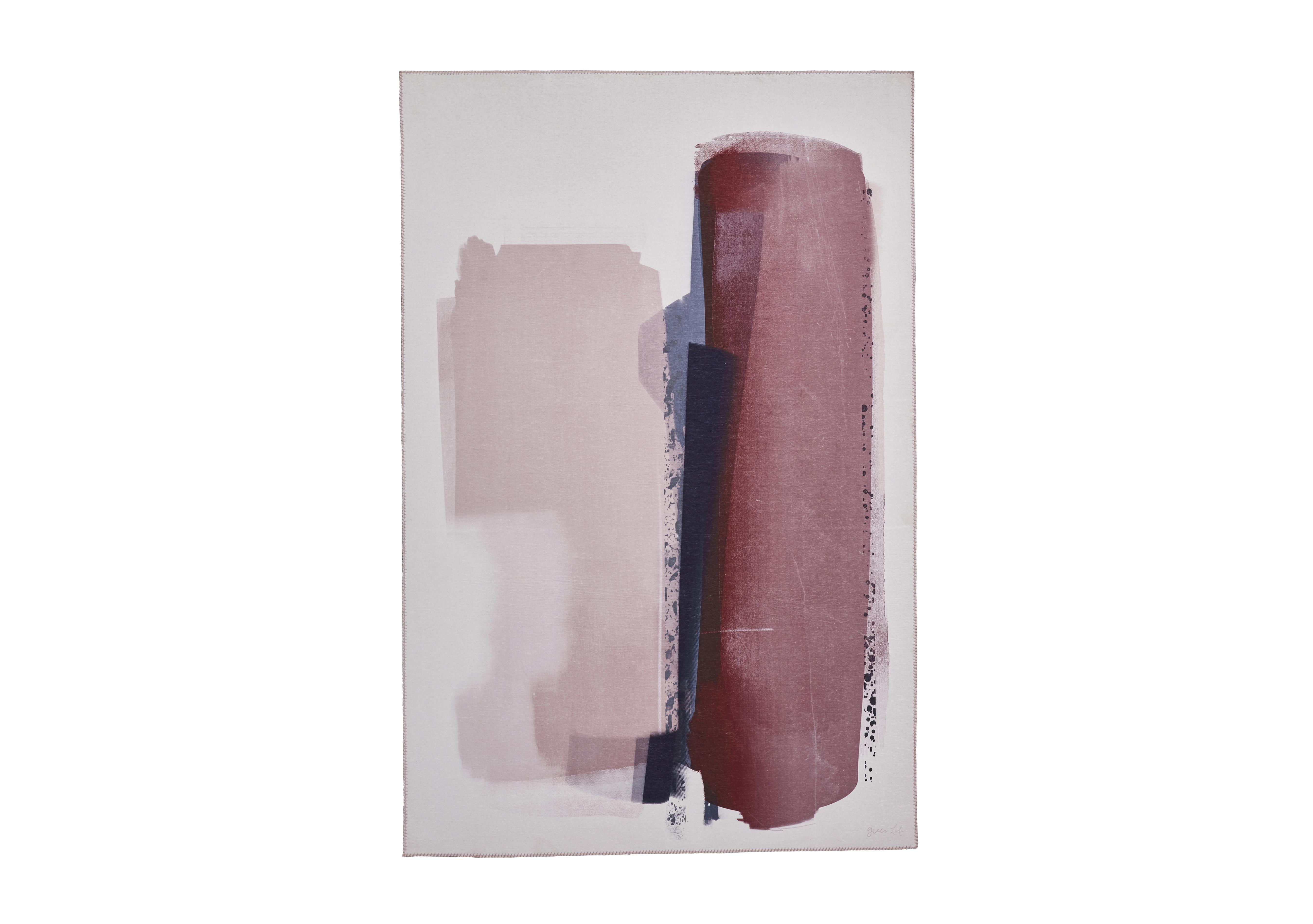 Michelle Collins Abstract Art Rose and Crimson Rug in  on Furniture Village