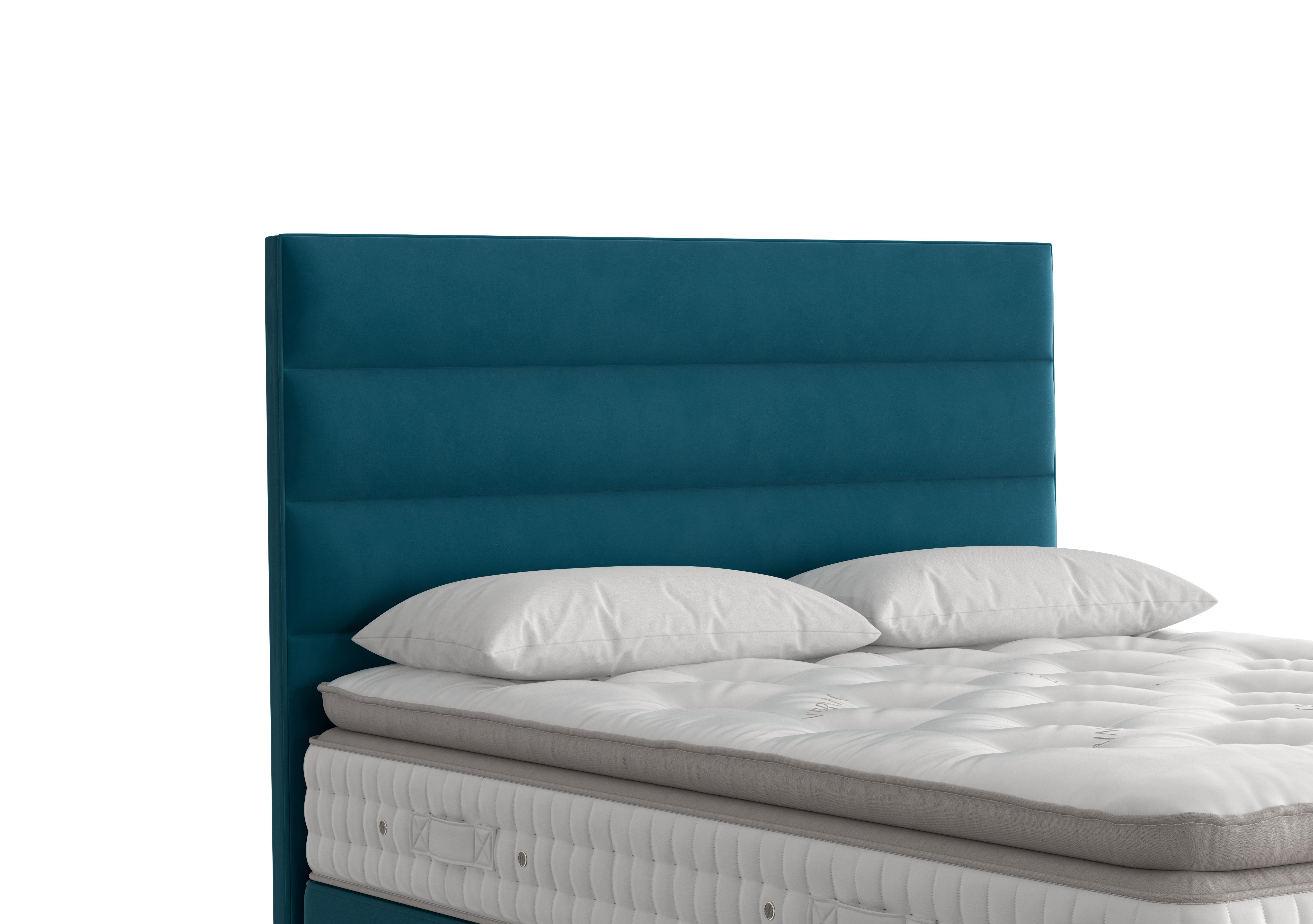 Farleigh Floor Standing Headboard in 2114 Plush Teal on Furniture Village