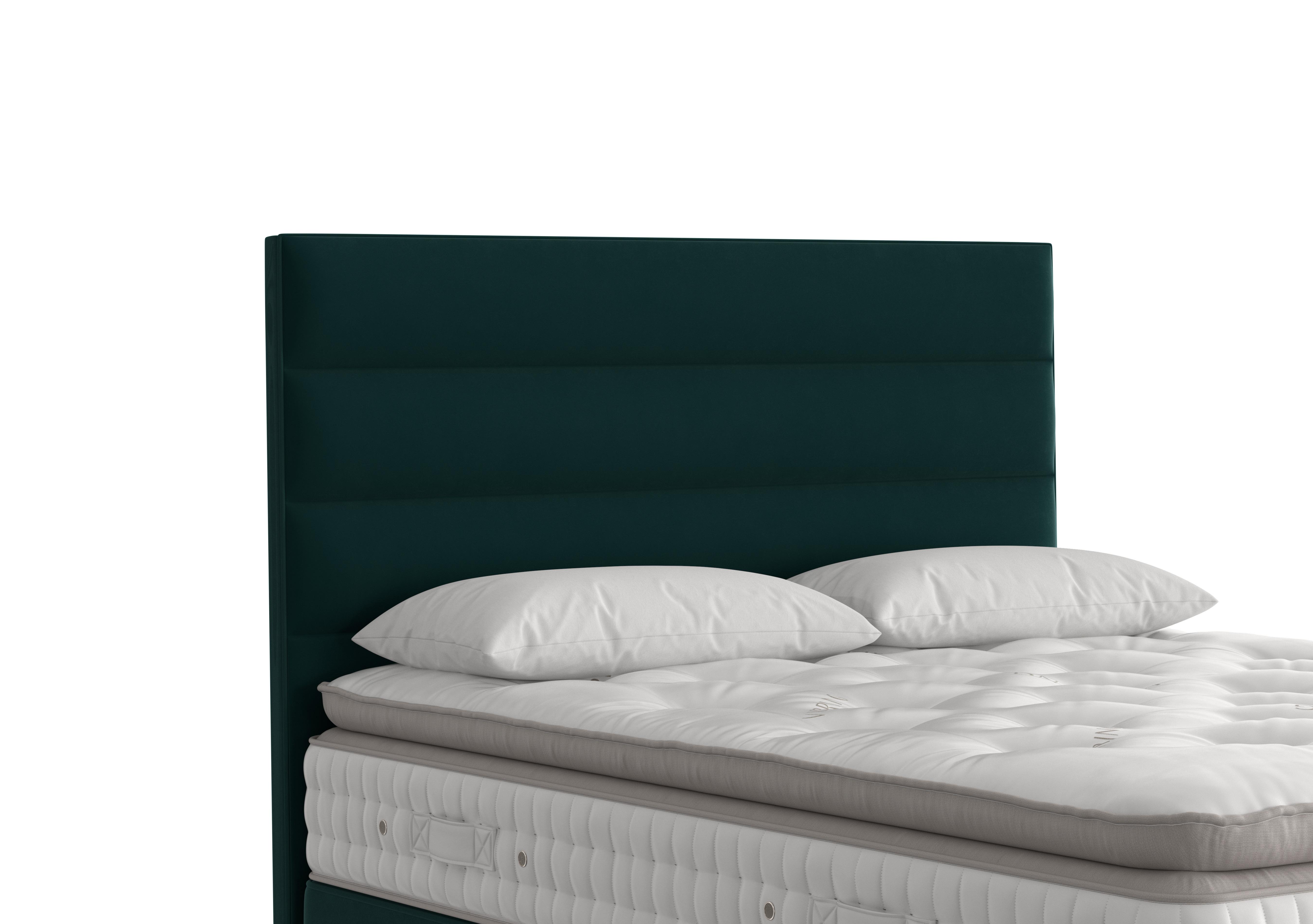 Farleigh Floor Standing Headboard in 2154 Plush Bottle Green on Furniture Village