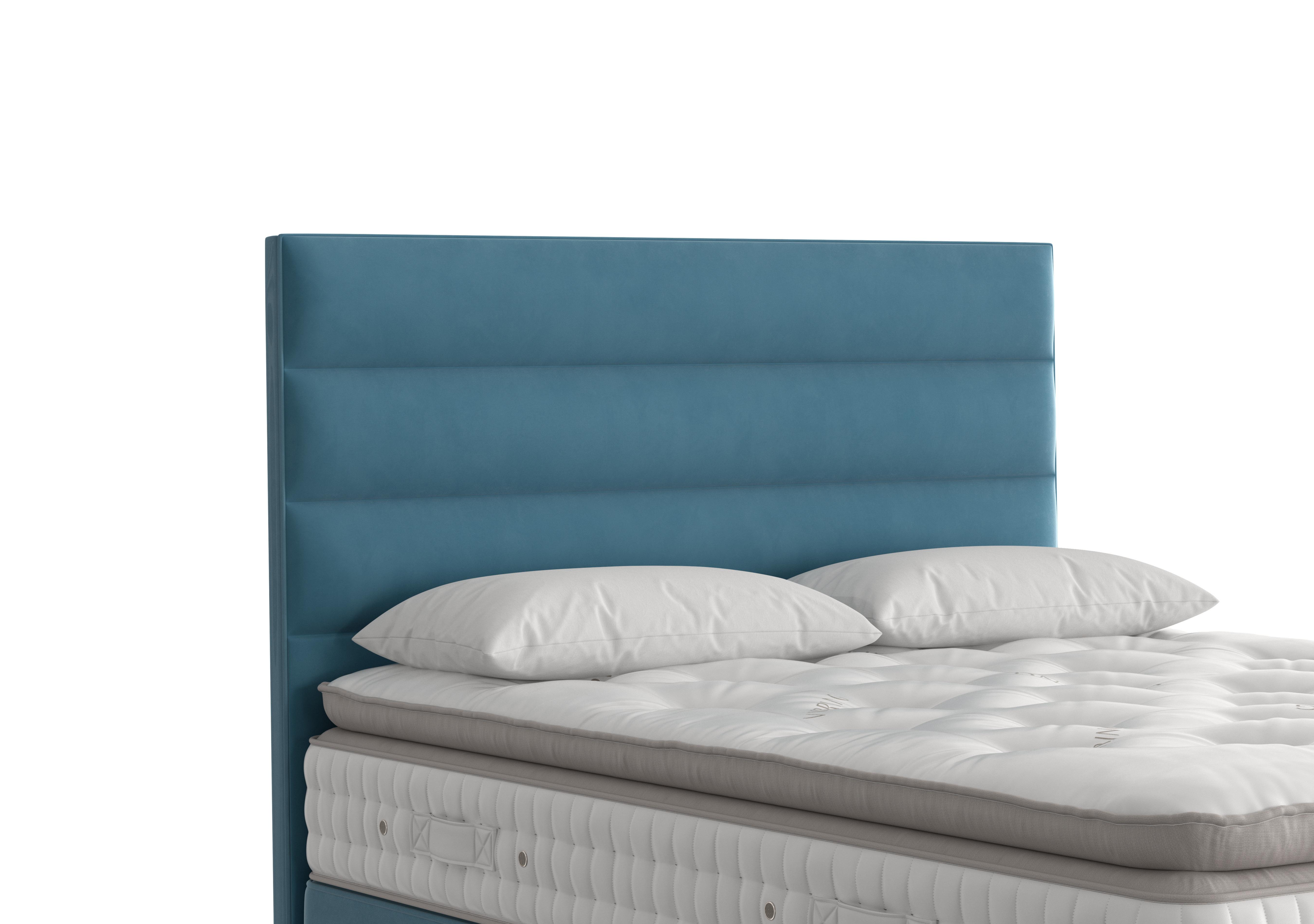 Farleigh Floor Standing Headboard in 4042 Plush Velvet Teal on Furniture Village