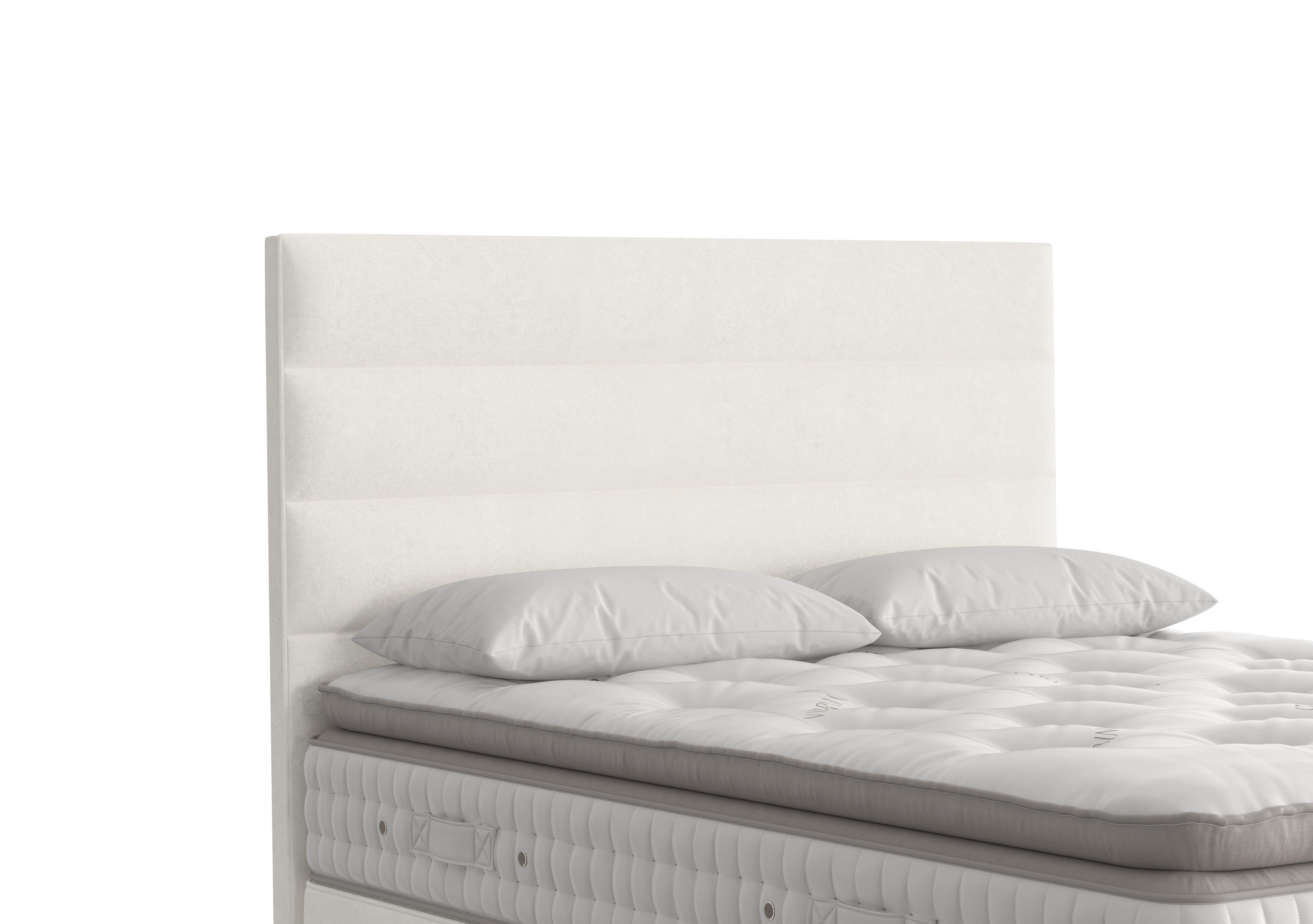 Farleigh Floor Standing Headboard in 408 Faux Suede Snow on Furniture Village