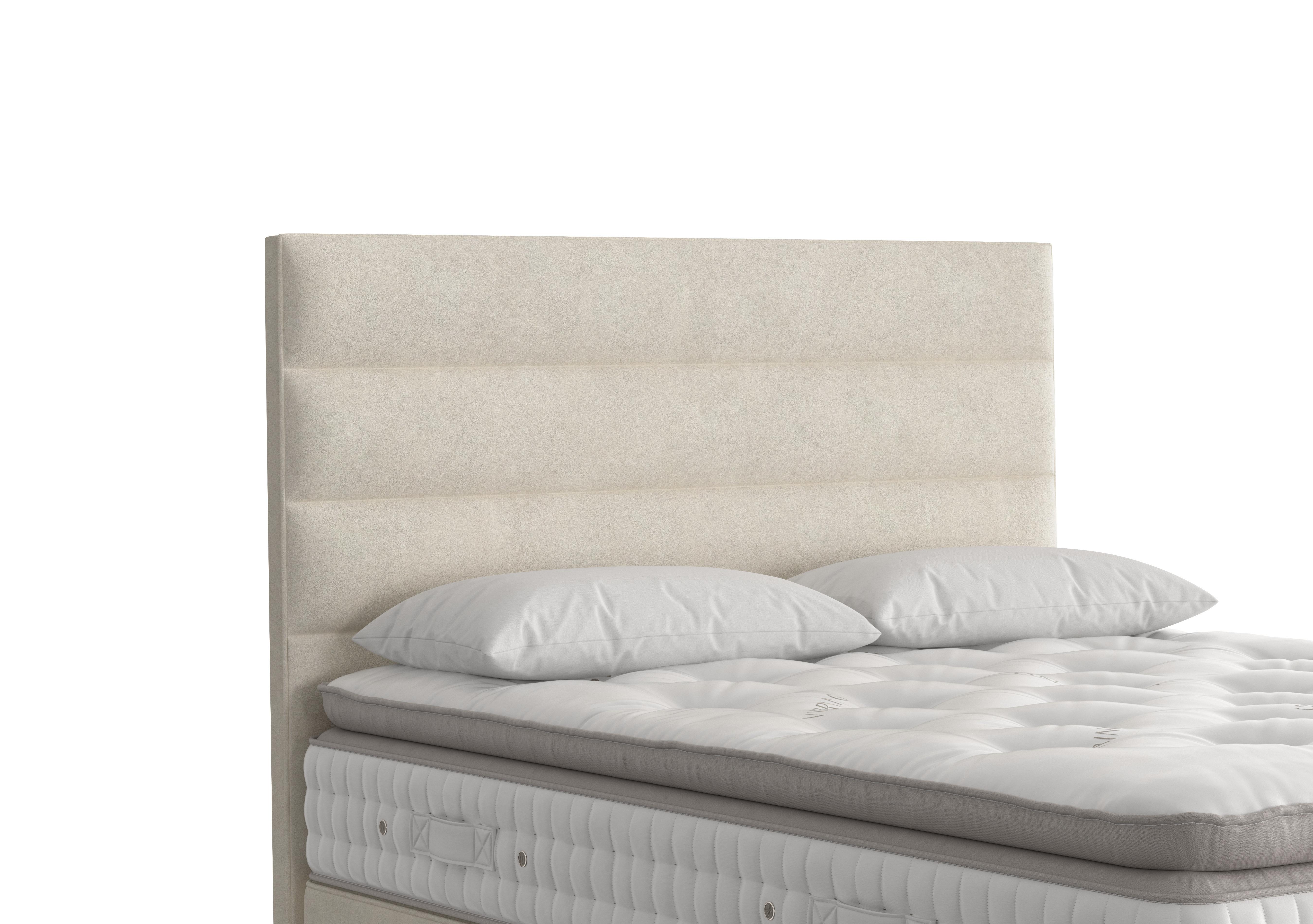 Farleigh Floor Standing Headboard in 409 Faux Suede Champagne on Furniture Village