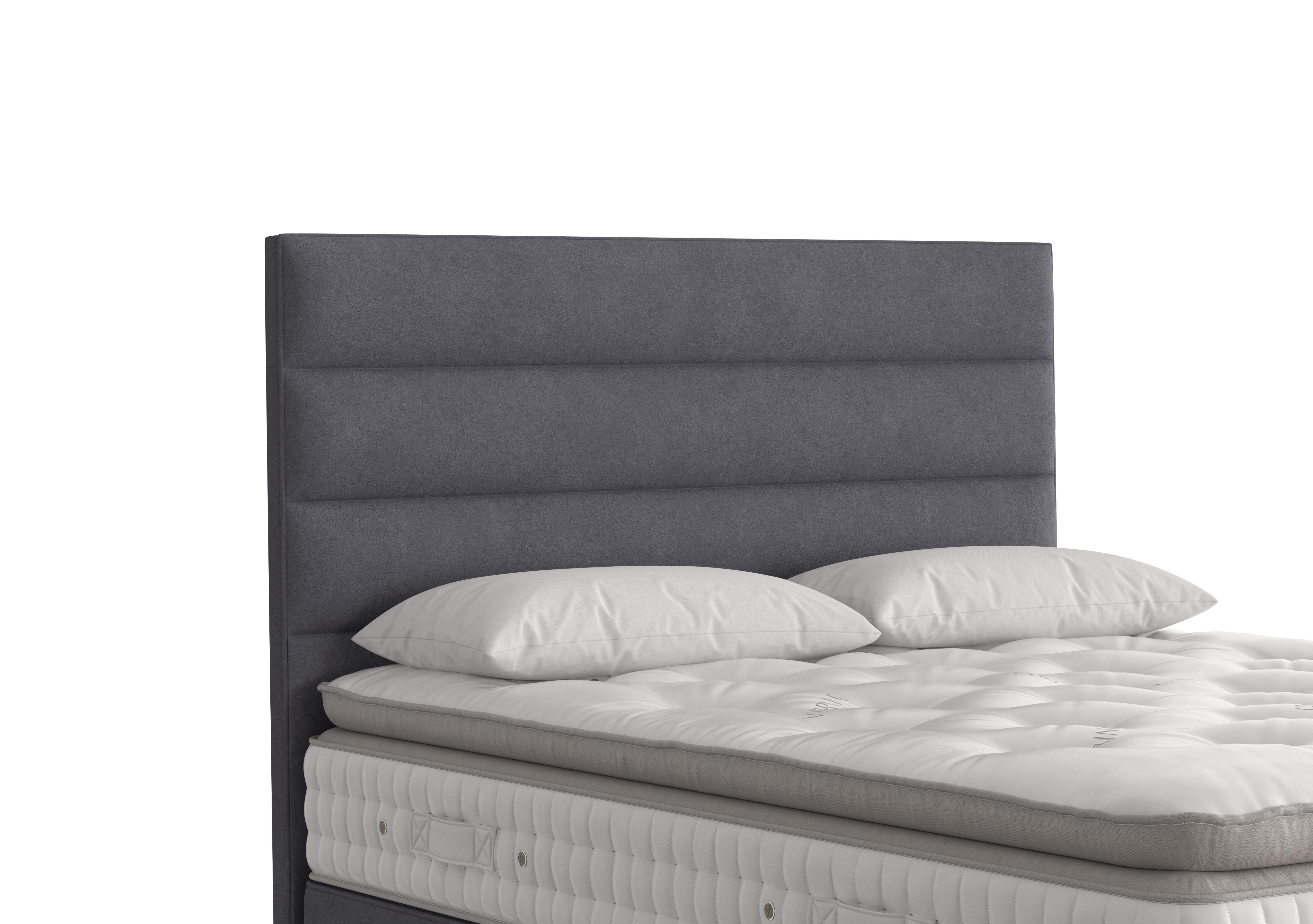 Farleigh Floor Standing Headboard in 410 Faux Suede Charcoal on Furniture Village