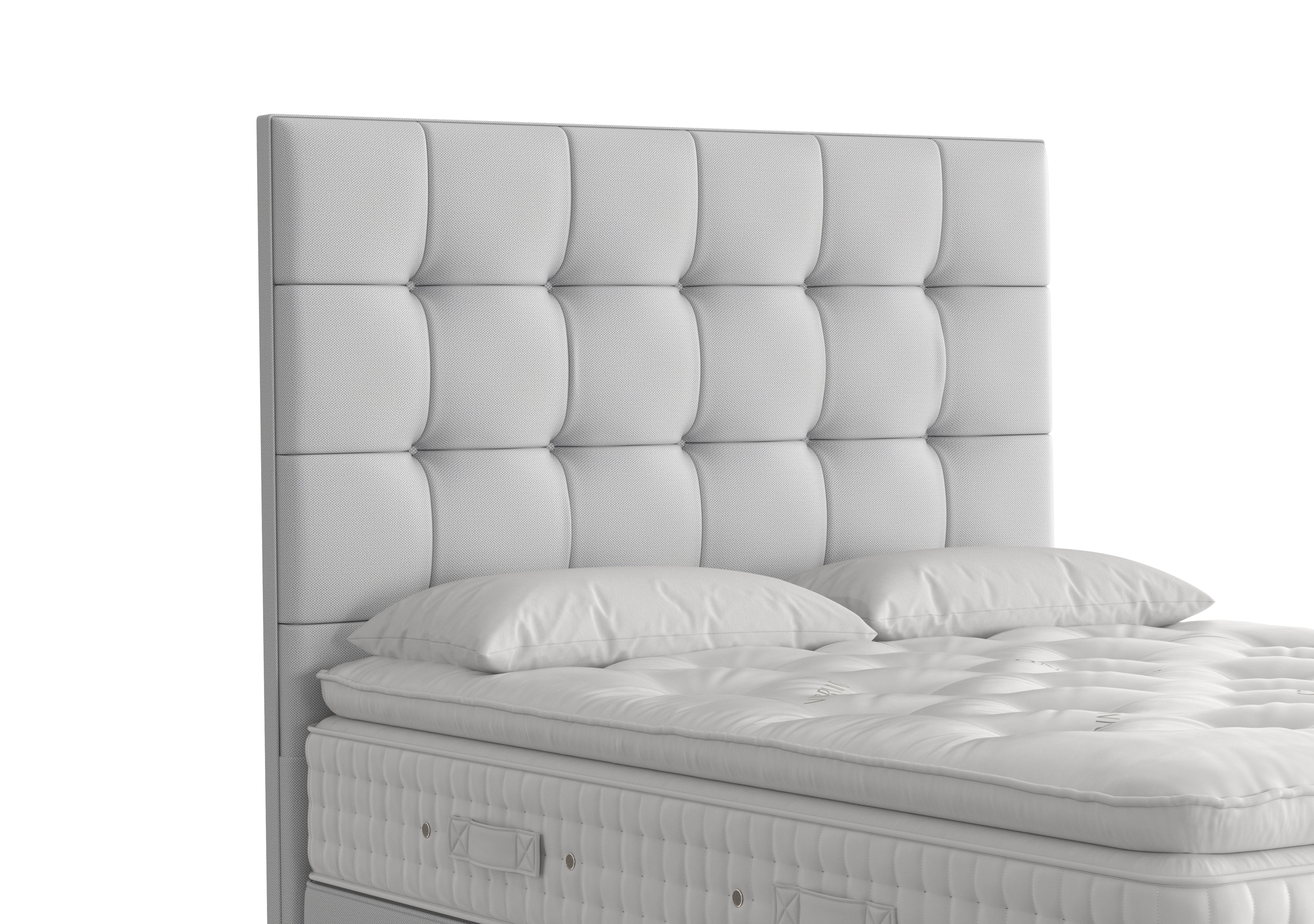 Langdon Floor Standing Headboard in 1010 Chess Iron on Furniture Village