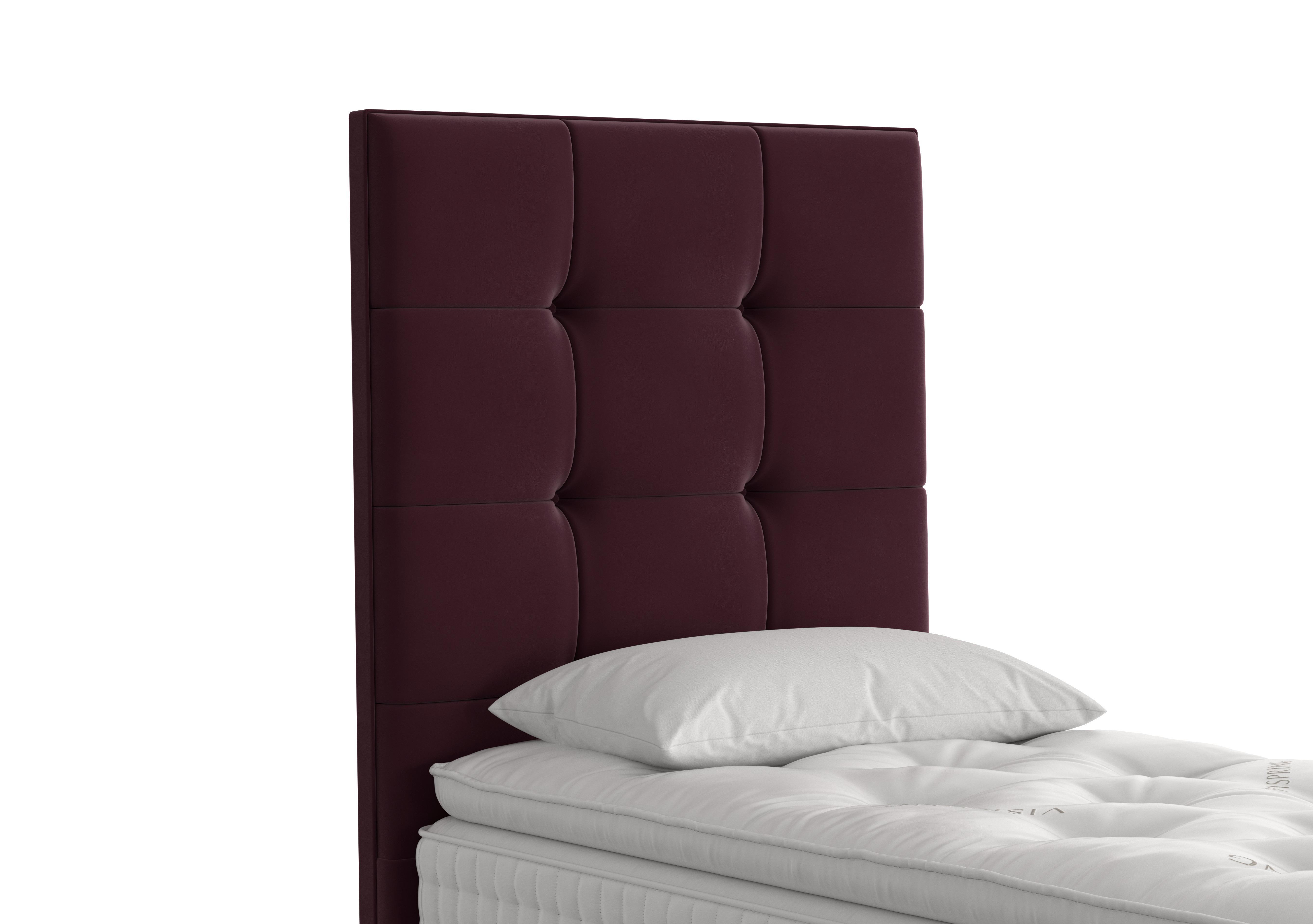 Langdon Floor Standing Headboard in 2107 Plush Aubergine on Furniture Village