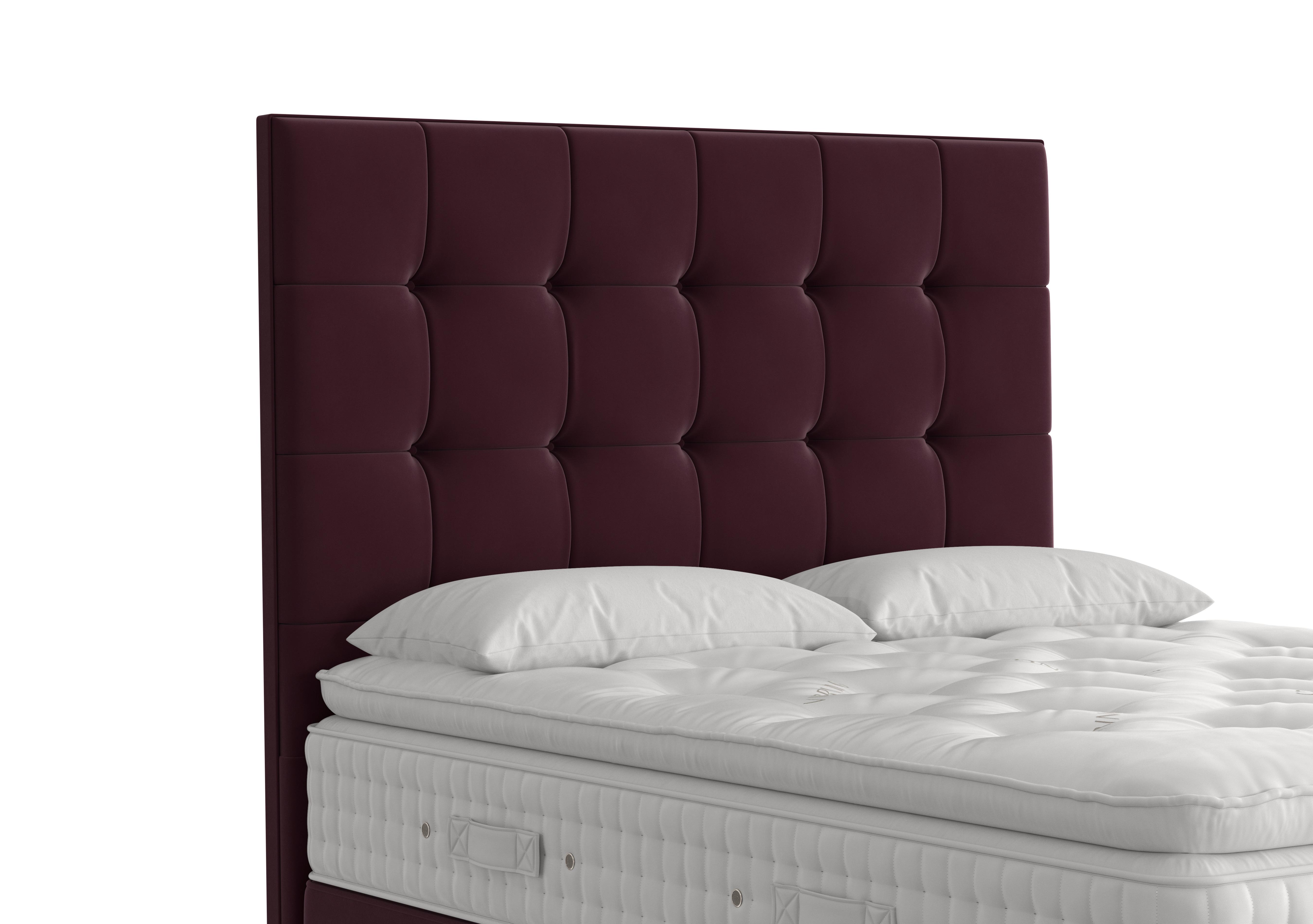 Langdon Floor Standing Headboard in 2107 Plush Aubergine on Furniture Village