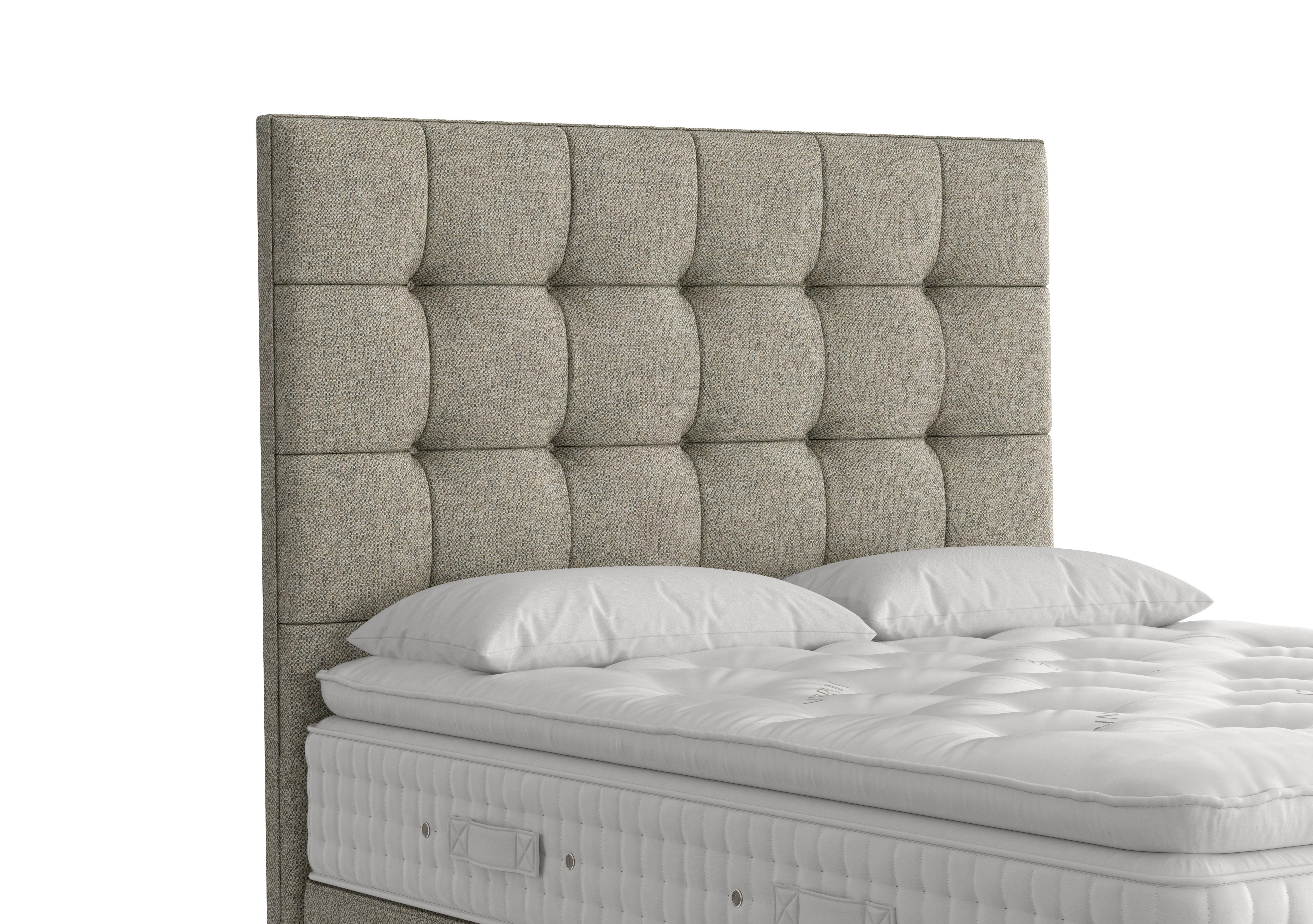 Langdon Floor Standing Headboard in 2151 Boucle Flint on Furniture Village