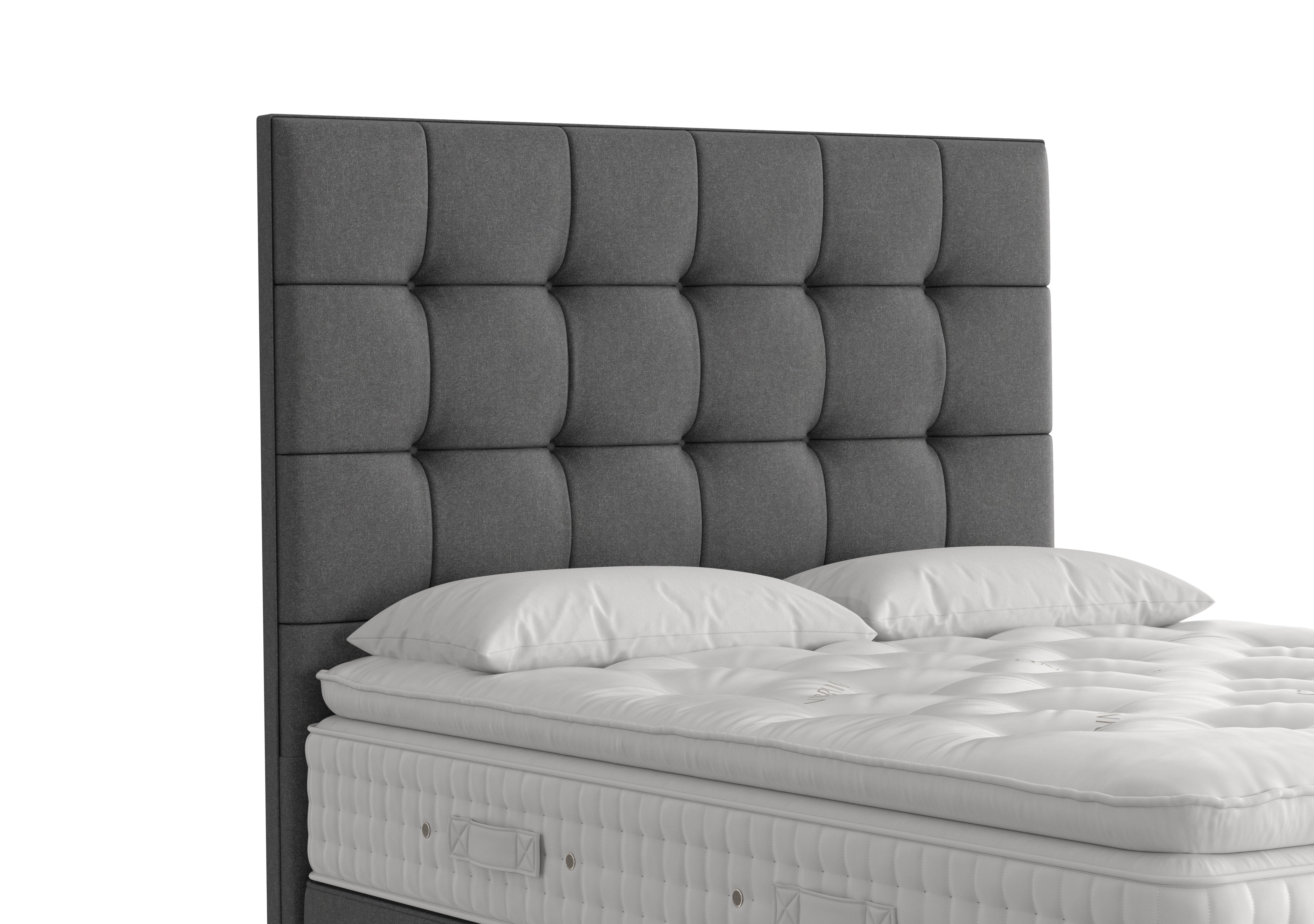Langdon Floor Standing Headboard in 2306 Tweed Charcoal on Furniture Village