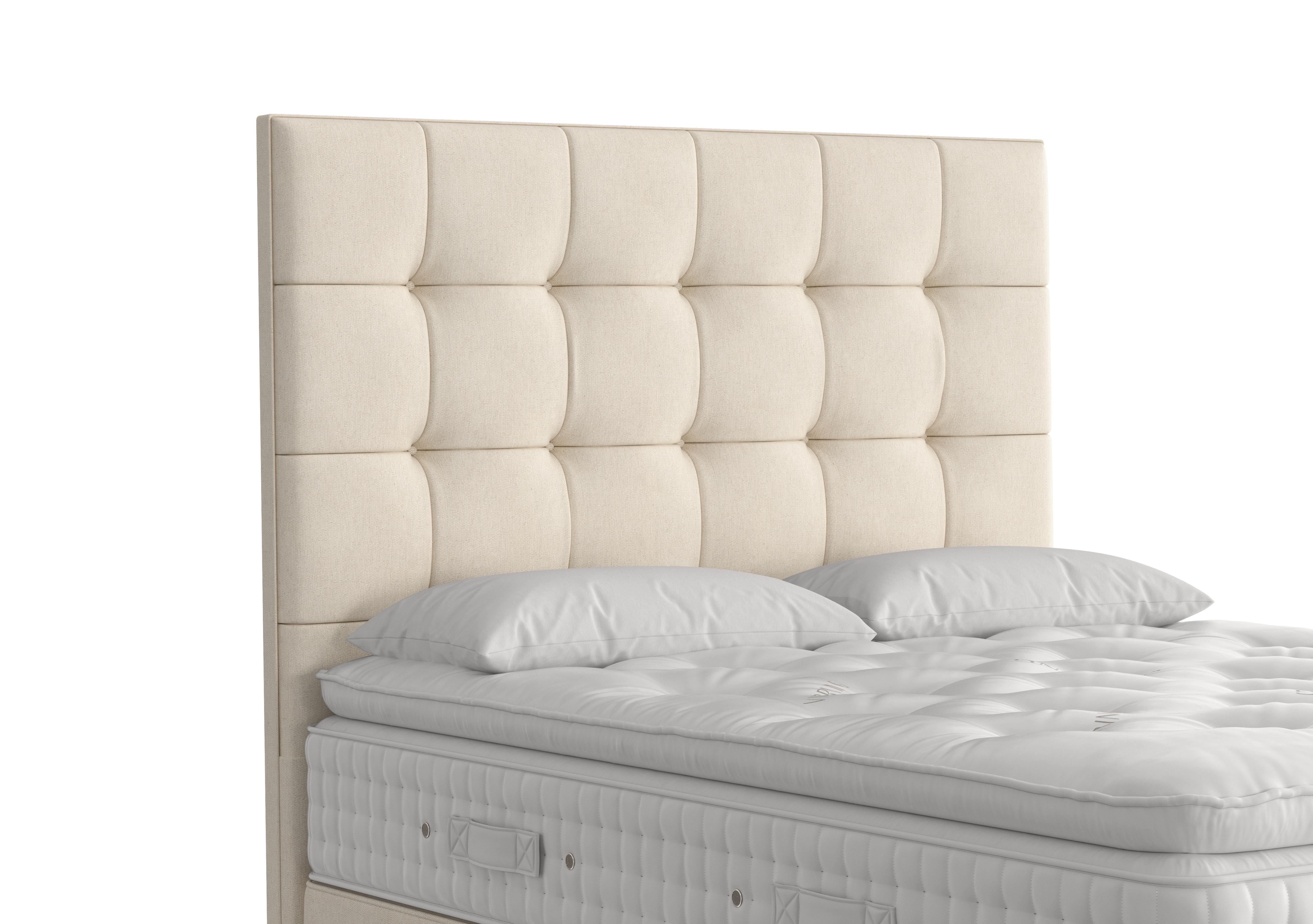Langdon Floor Standing Headboard in 750 Chain Weave Fawn on Furniture Village