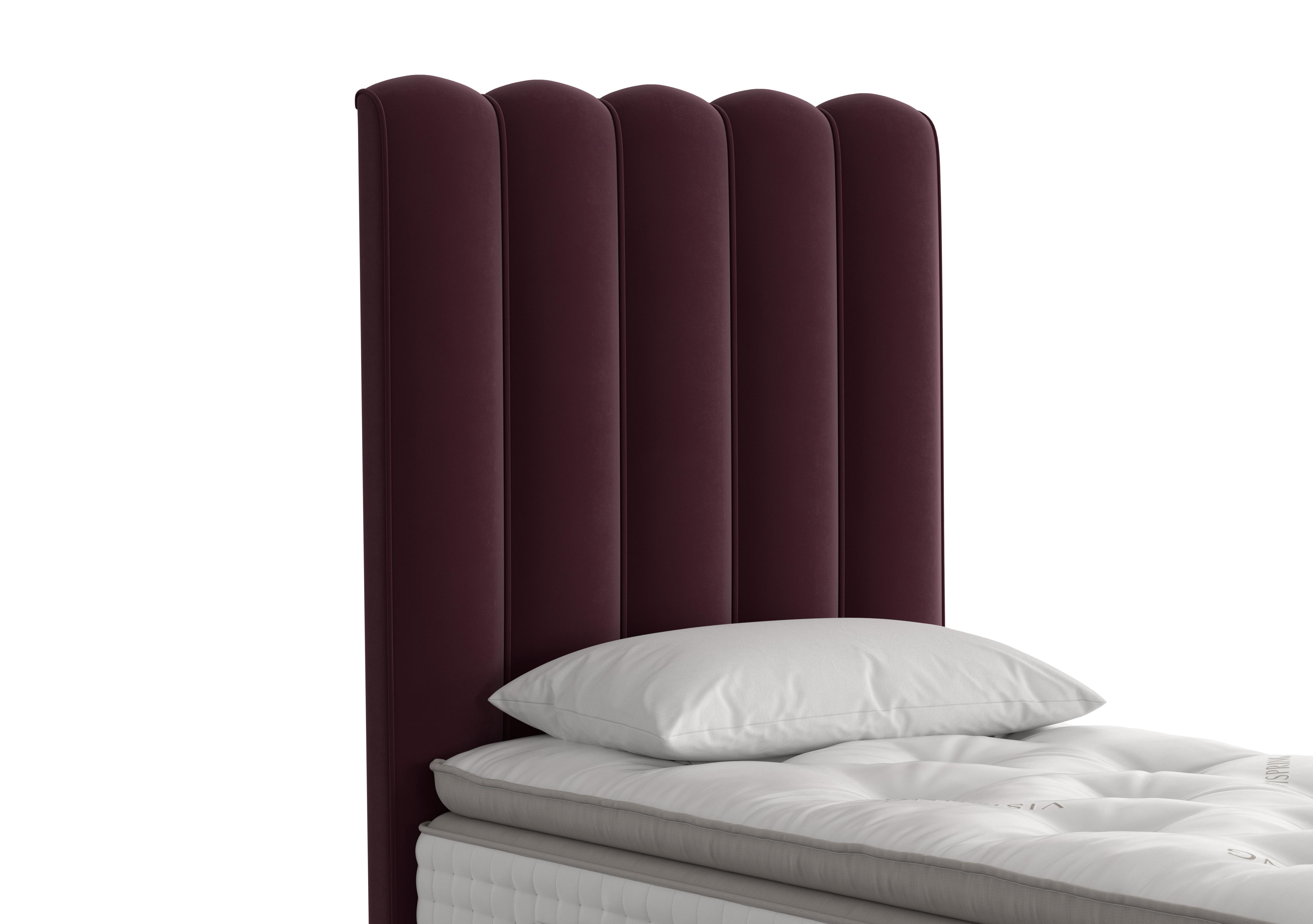 Highclere Floor Standing Headboard in 2107 Plush Aubergine on Furniture Village