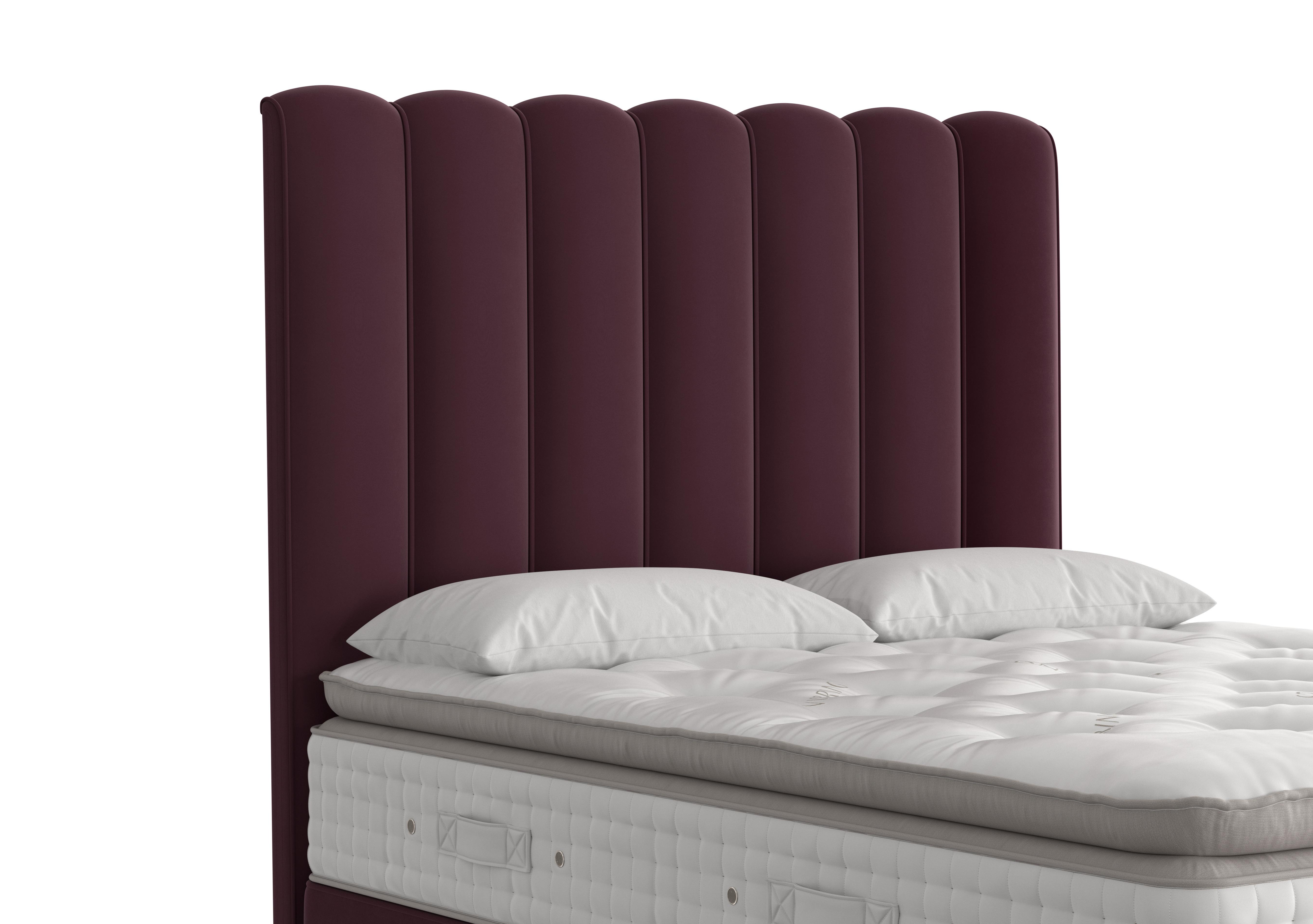 Highclere Floor Standing Headboard in 2107 Plush Aubergine on Furniture Village