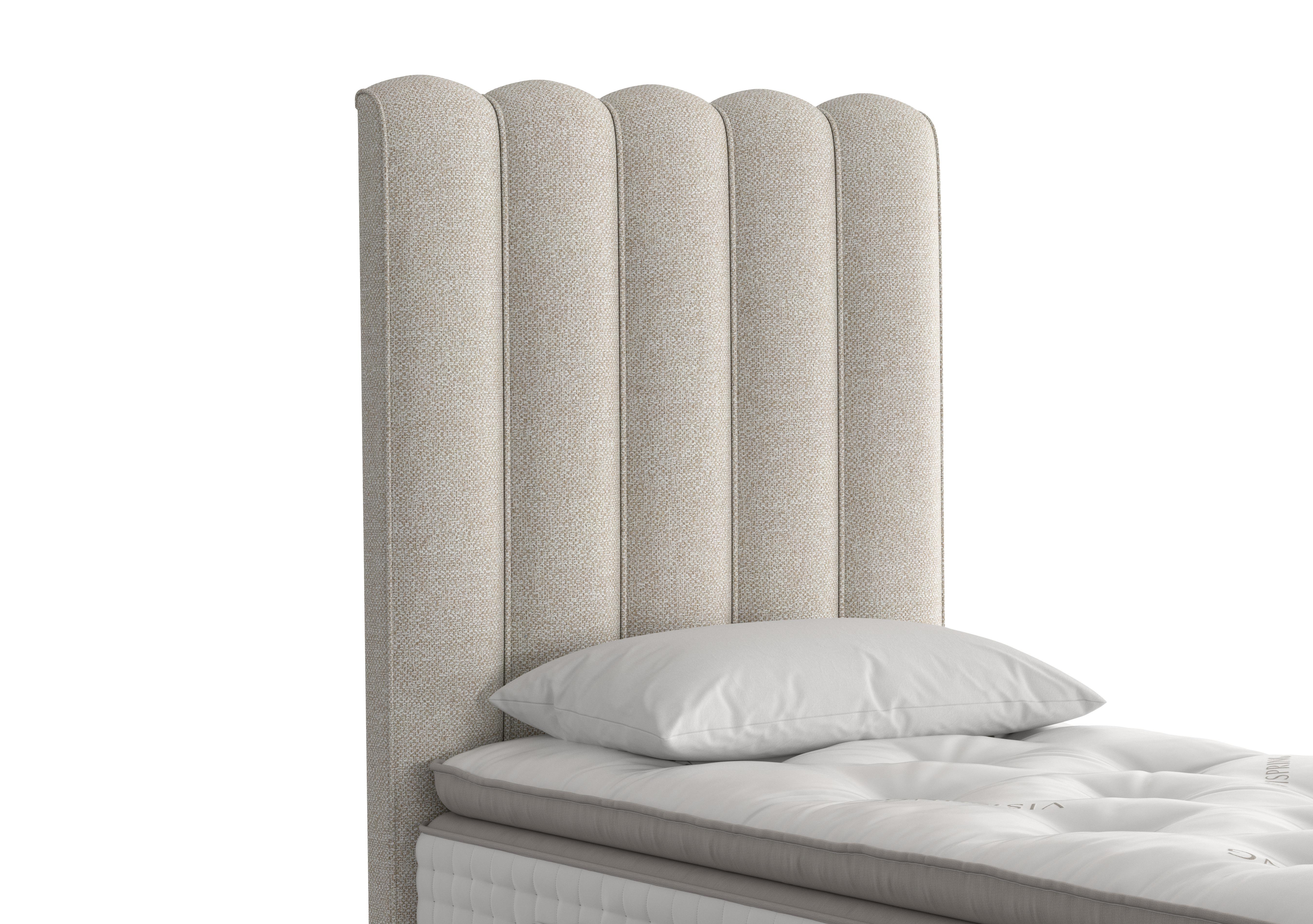 Highclere Floor Standing Headboard in 2150 Boucle Stone on Furniture Village
