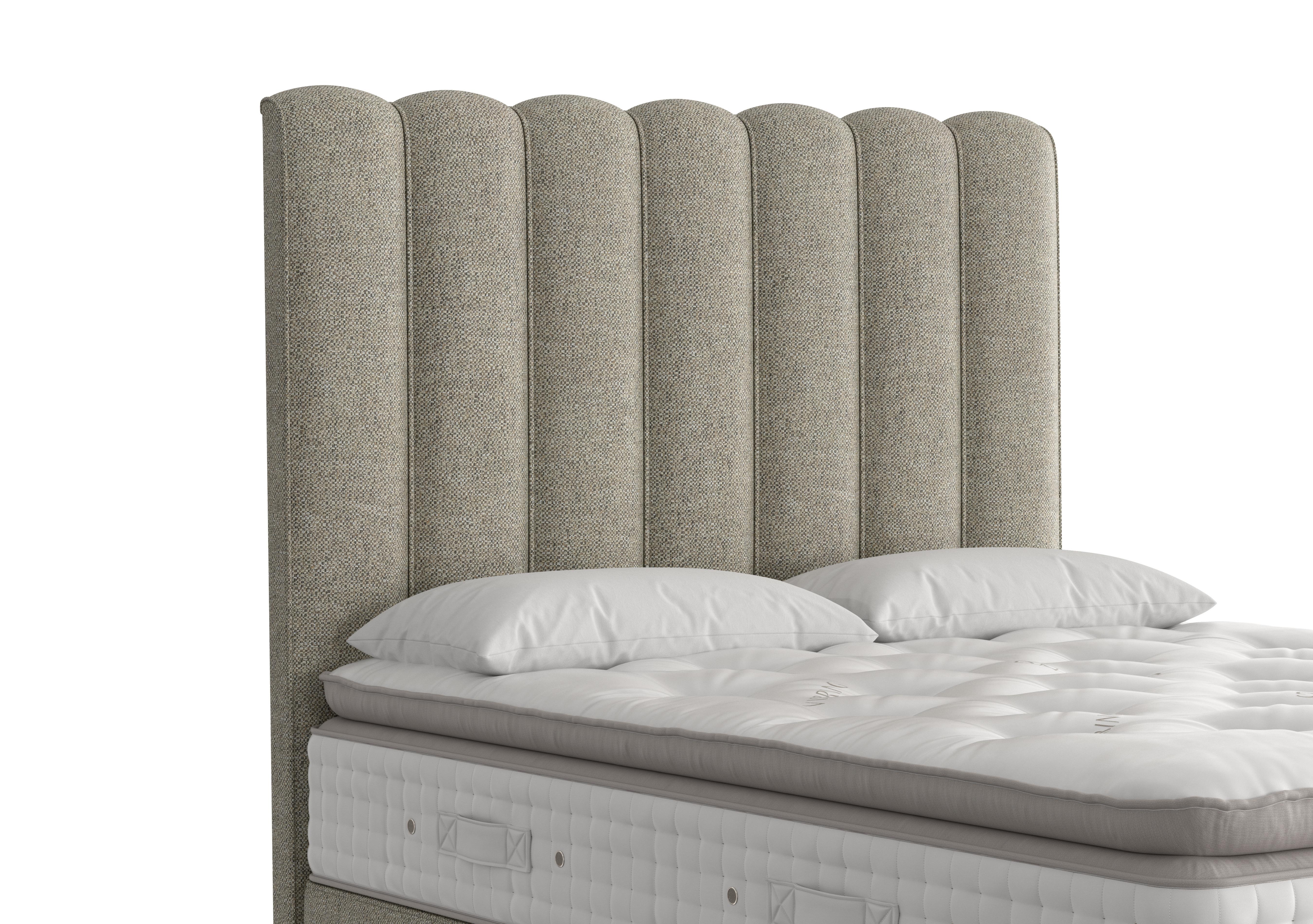 Highclere Floor Standing Headboard in 2151 Boucle Flint on Furniture Village