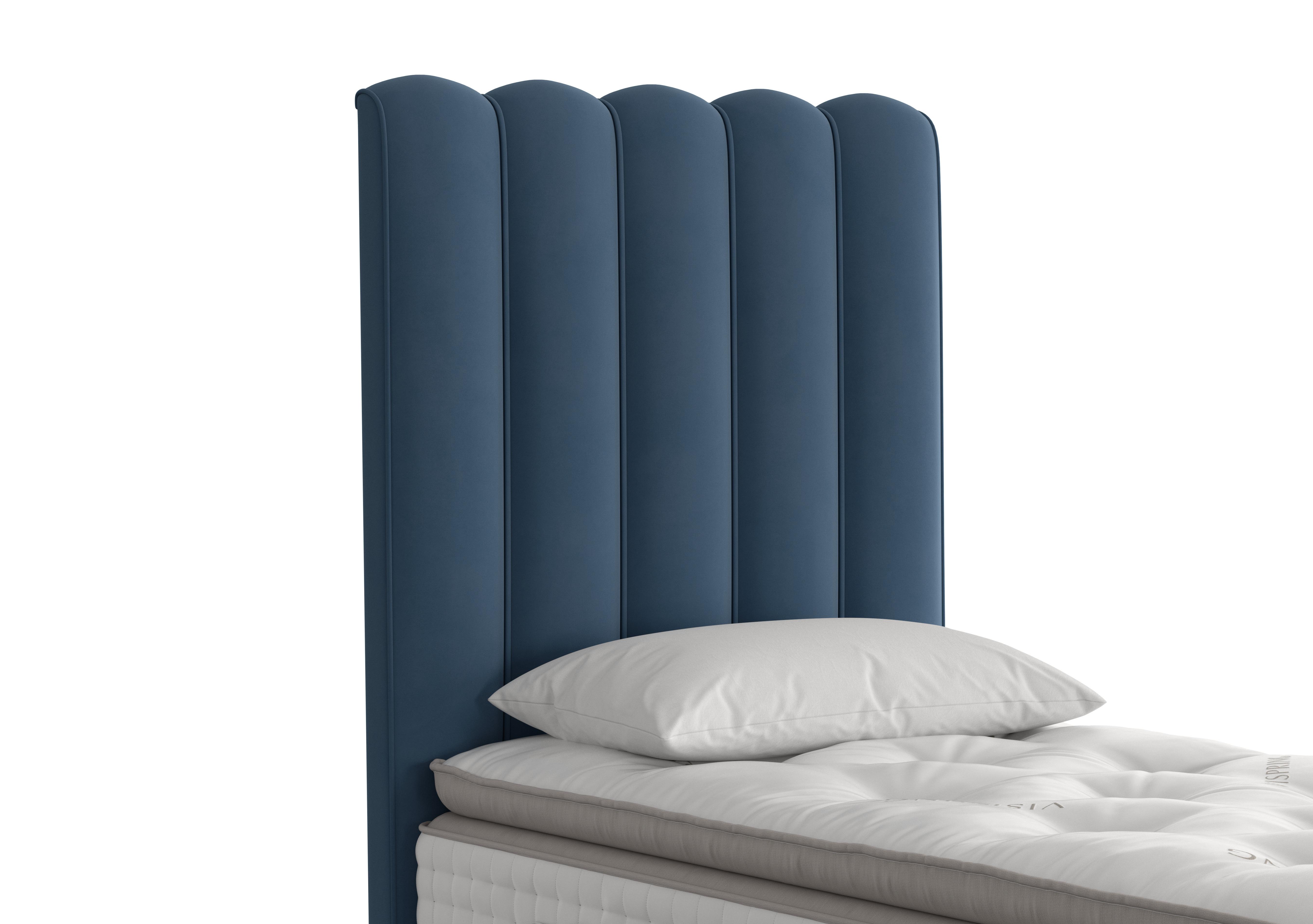 Highclere Floor Standing Headboard in 2153 Plush Petrol on Furniture Village