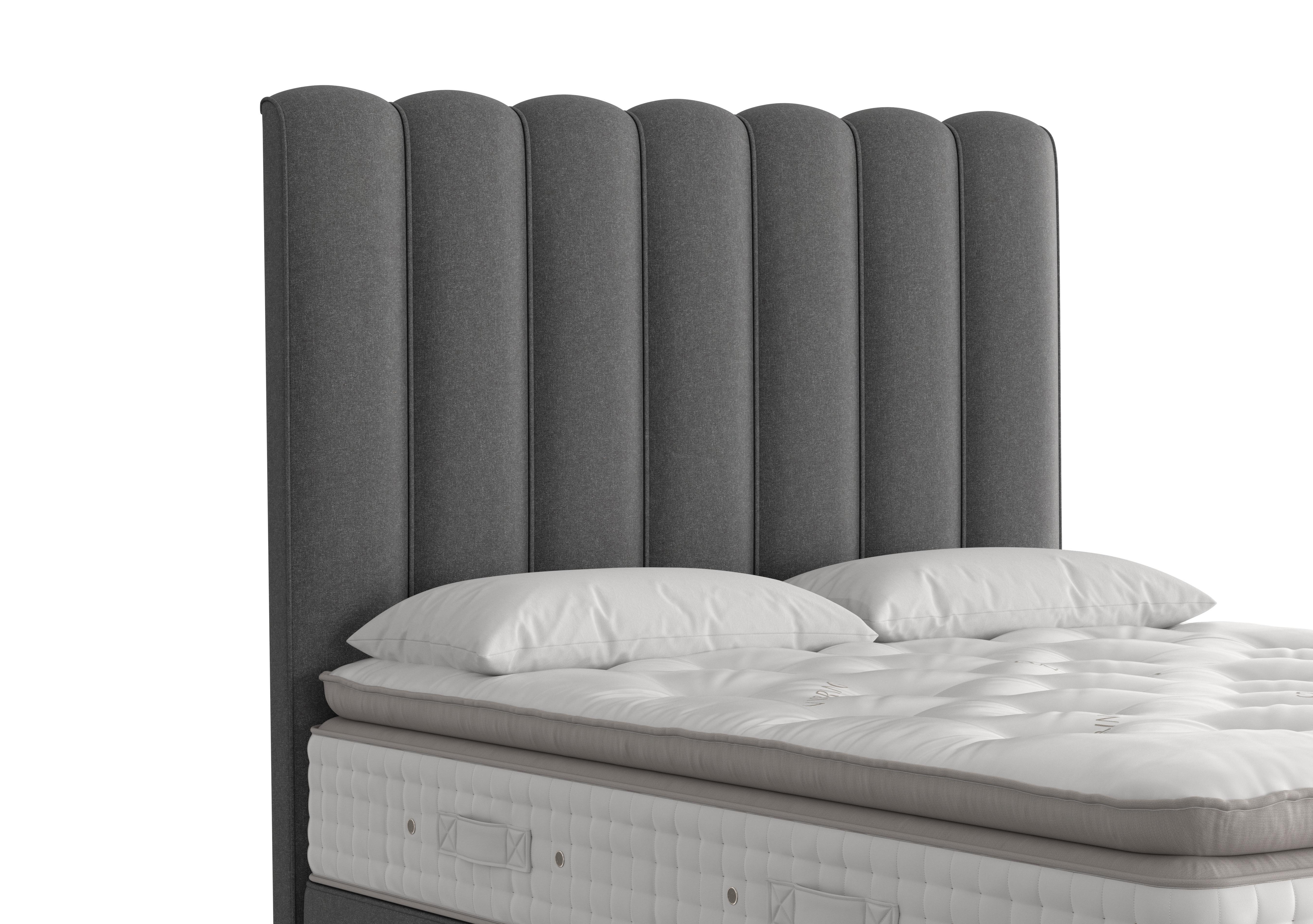 Highclere Floor Standing Headboard in 2306 Tweed Charcoal on Furniture Village