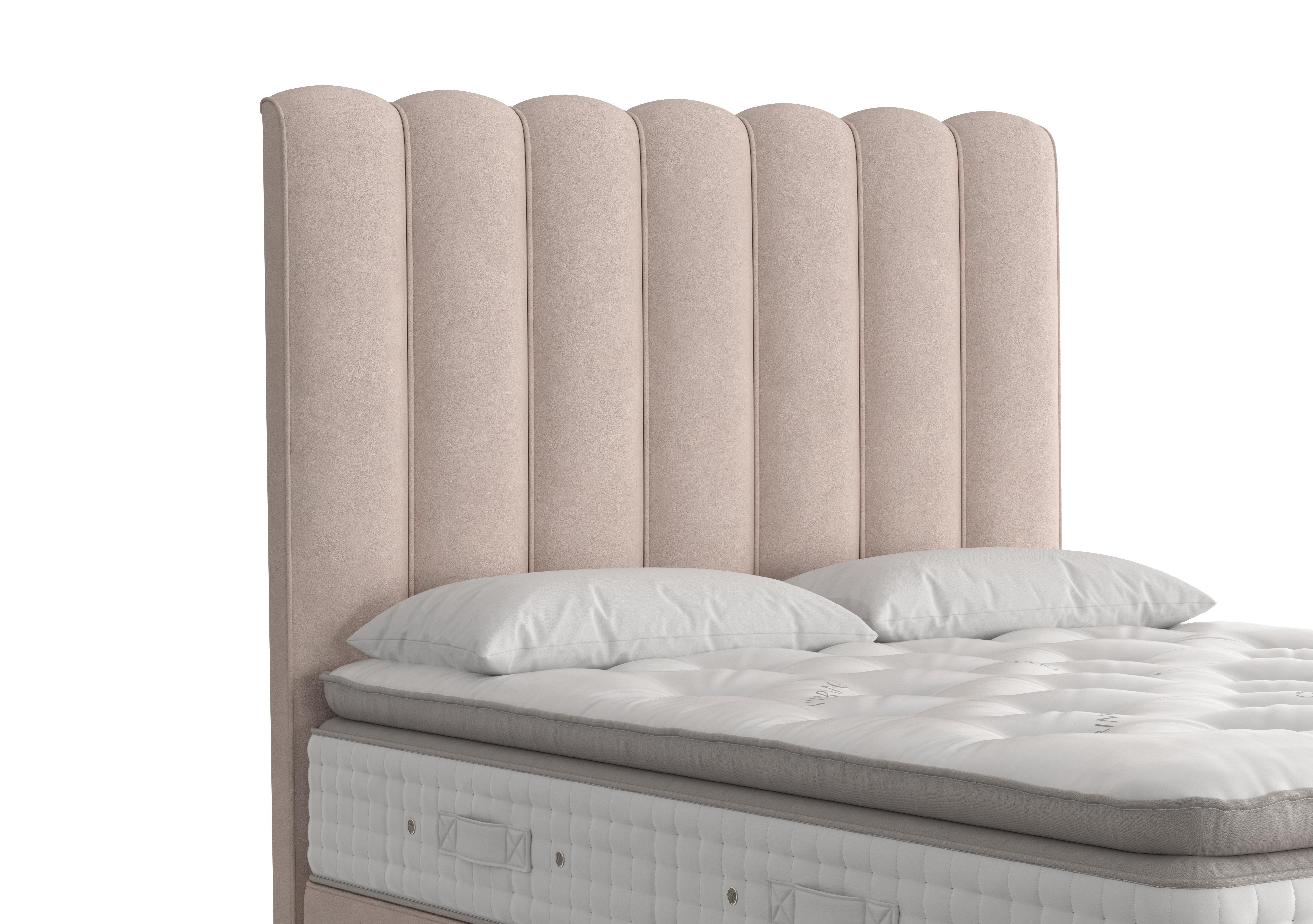 Highclere Floor Standing Headboard in 405 Faux Suede Mink on Furniture Village