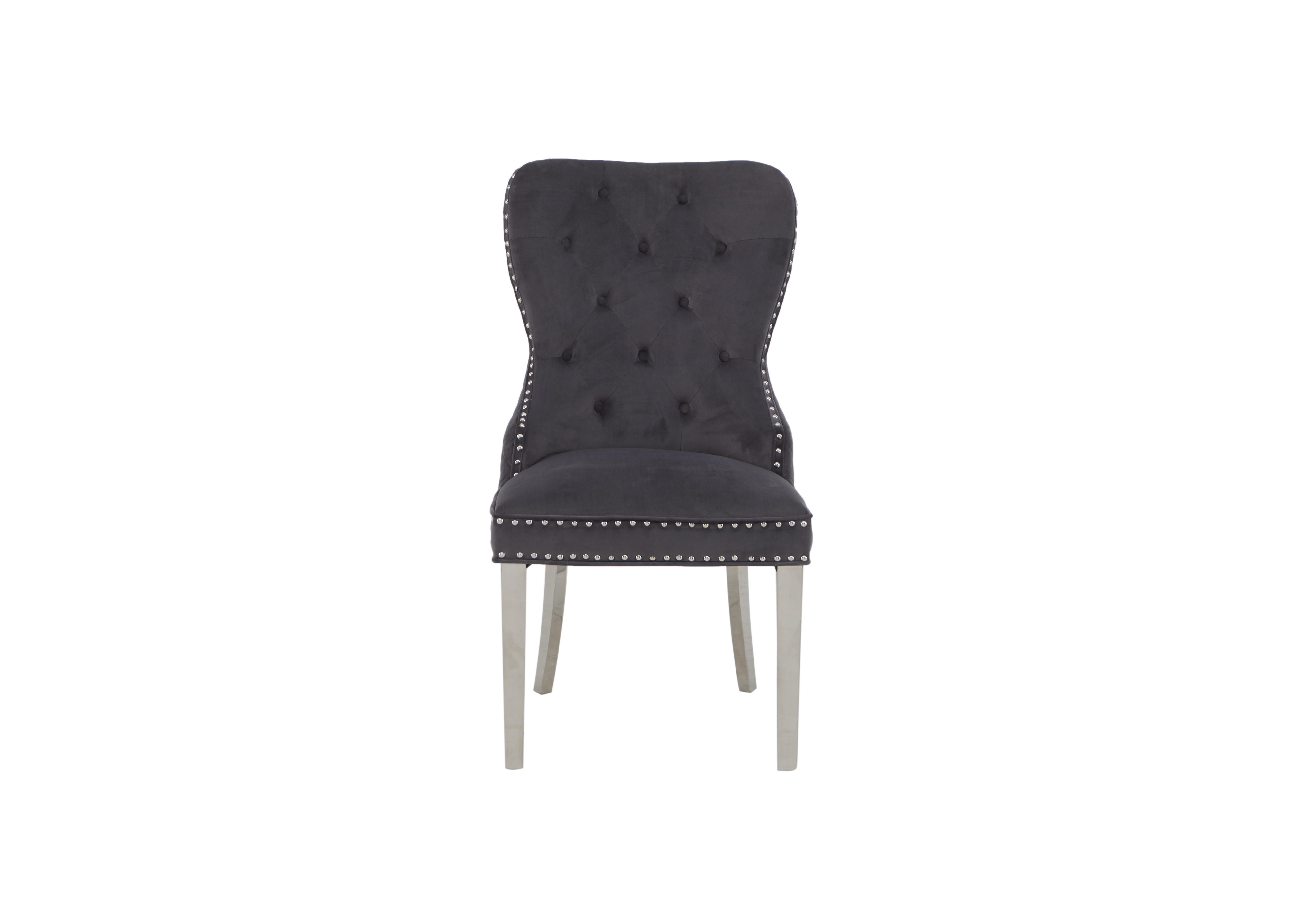Chennai Quilted Dining Chair in Grey Chairs on Furniture Village