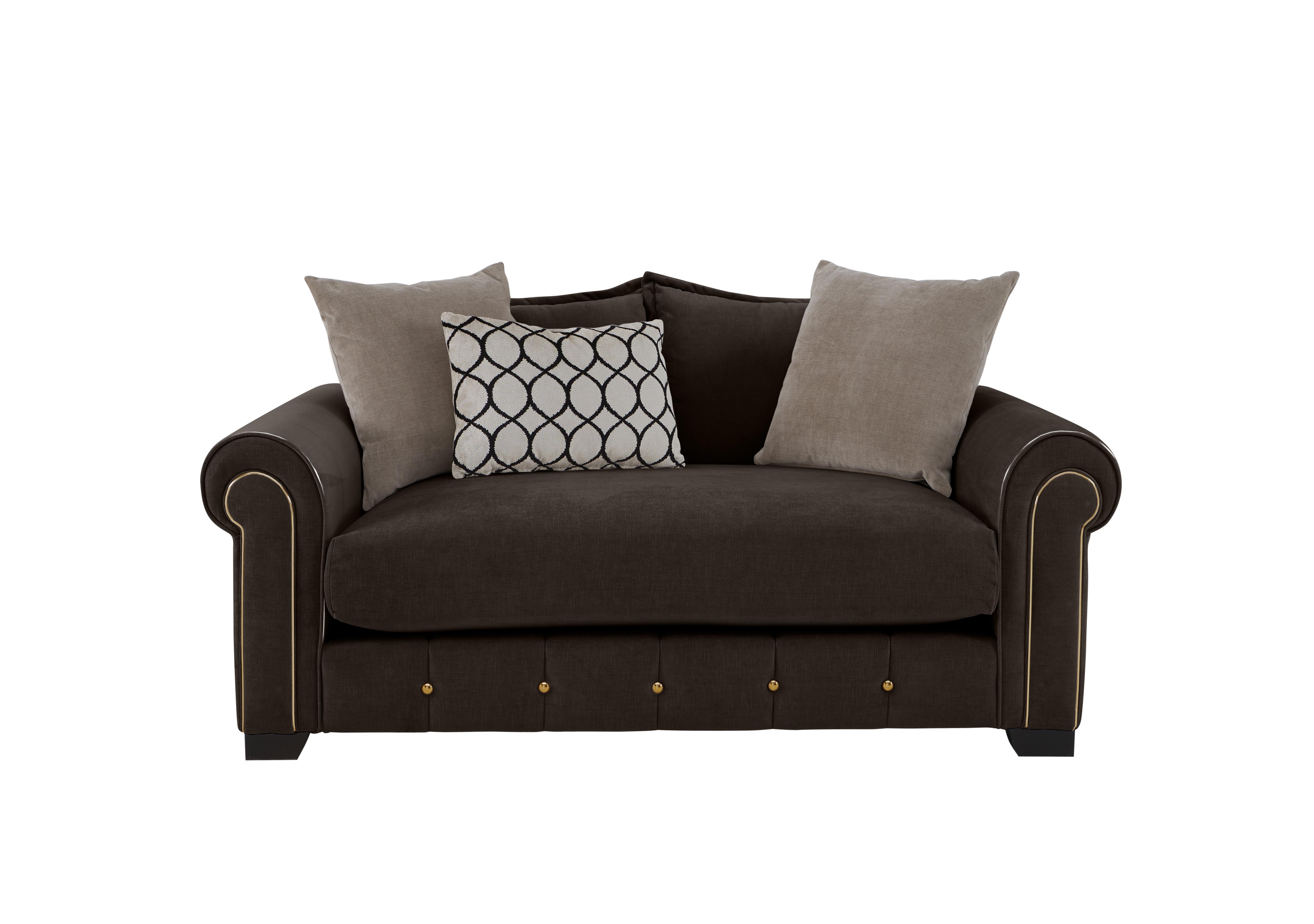 Sumptuous 2 Seater Fabric Sofa in Chamonix Mocha Dk/Gold on Furniture Village