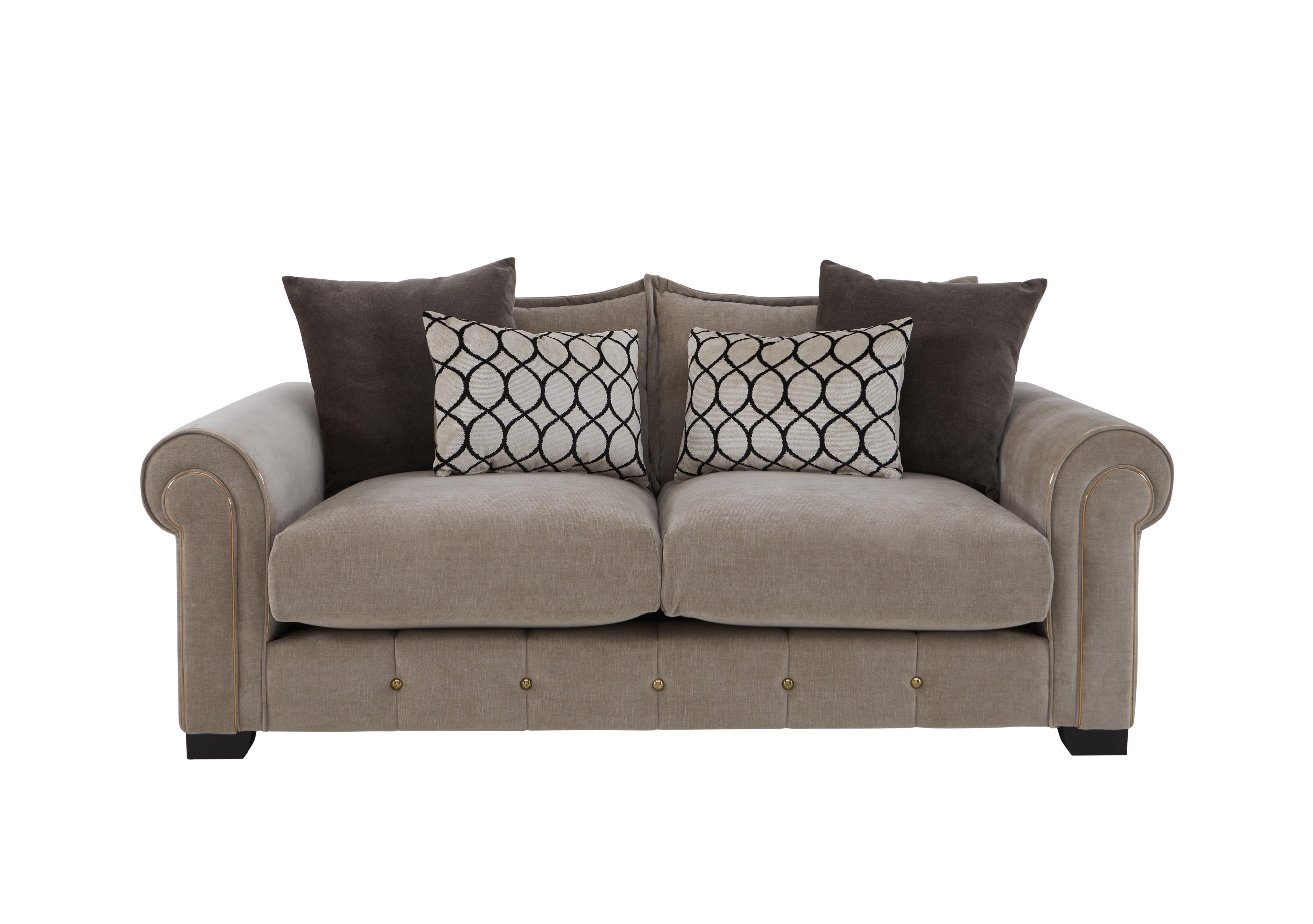Sumptuous 3 Seater Fabric Sofa in Chamonix Wicker Dk/Gold on Furniture Village