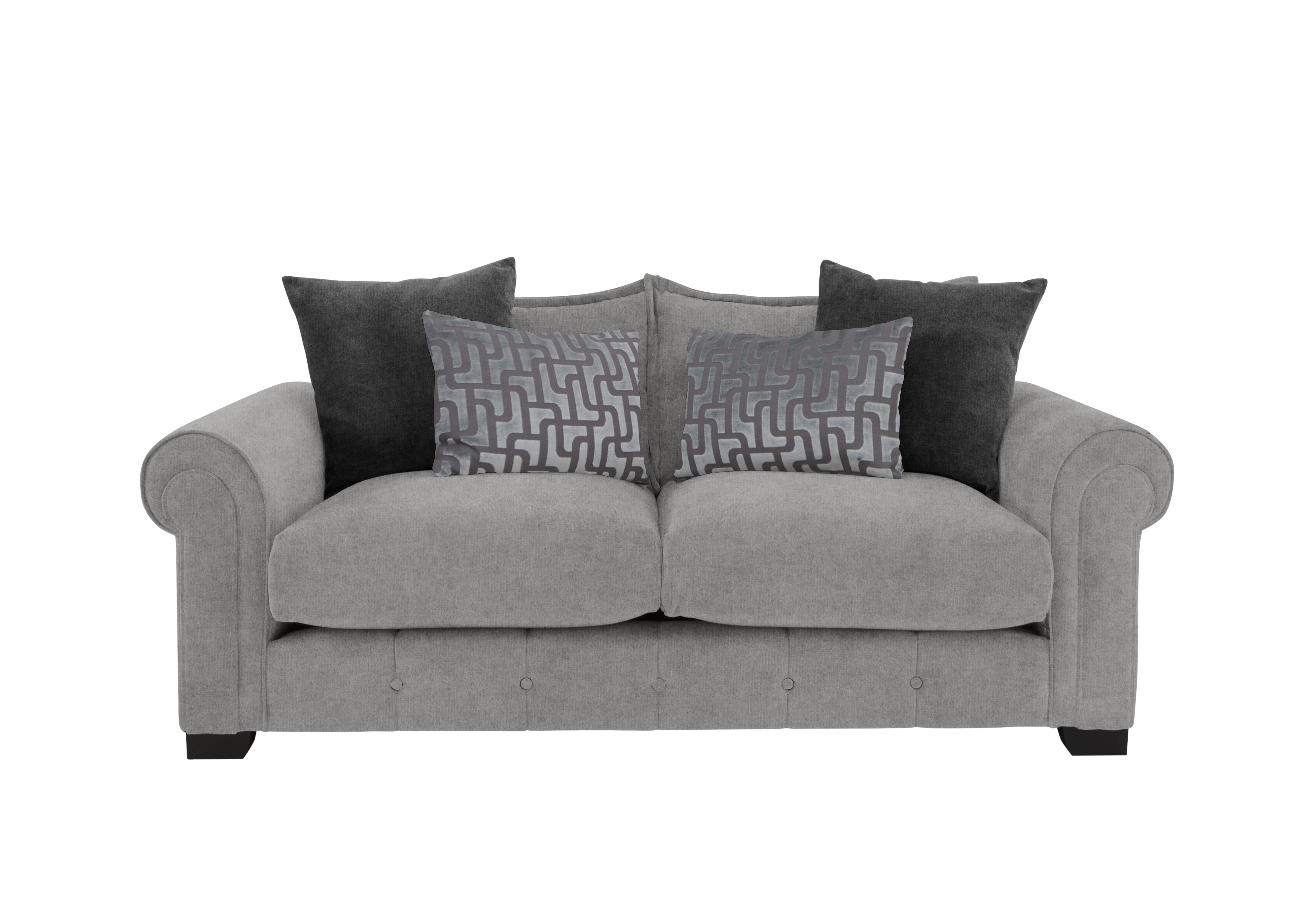 Sumptuous 3 Seater Fabric Sofa in Suave Dove Self on Furniture Village