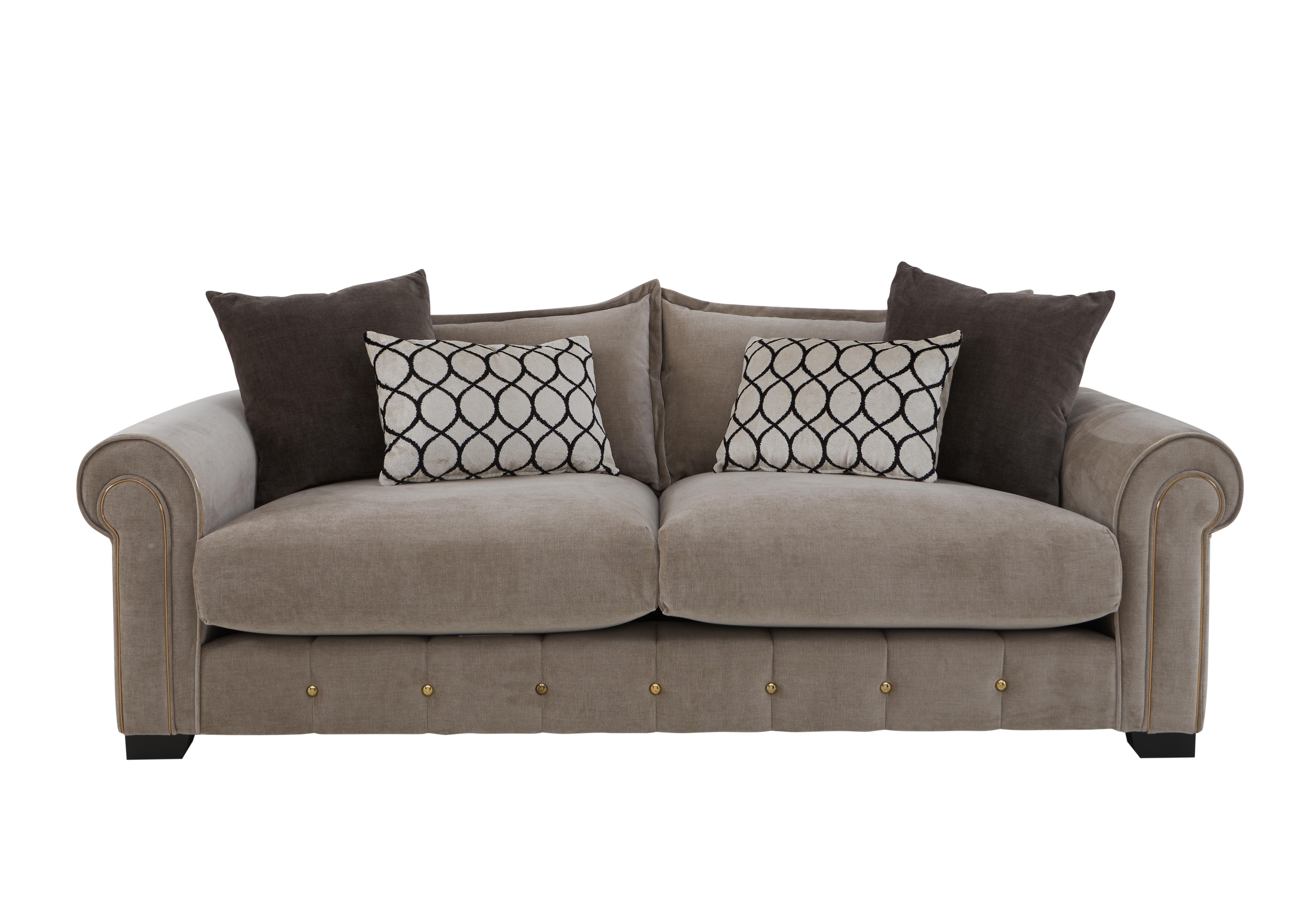 Sumptuous 4 Seater Fabric Sofa in Chamonix Wicker Dk/Gold on Furniture Village