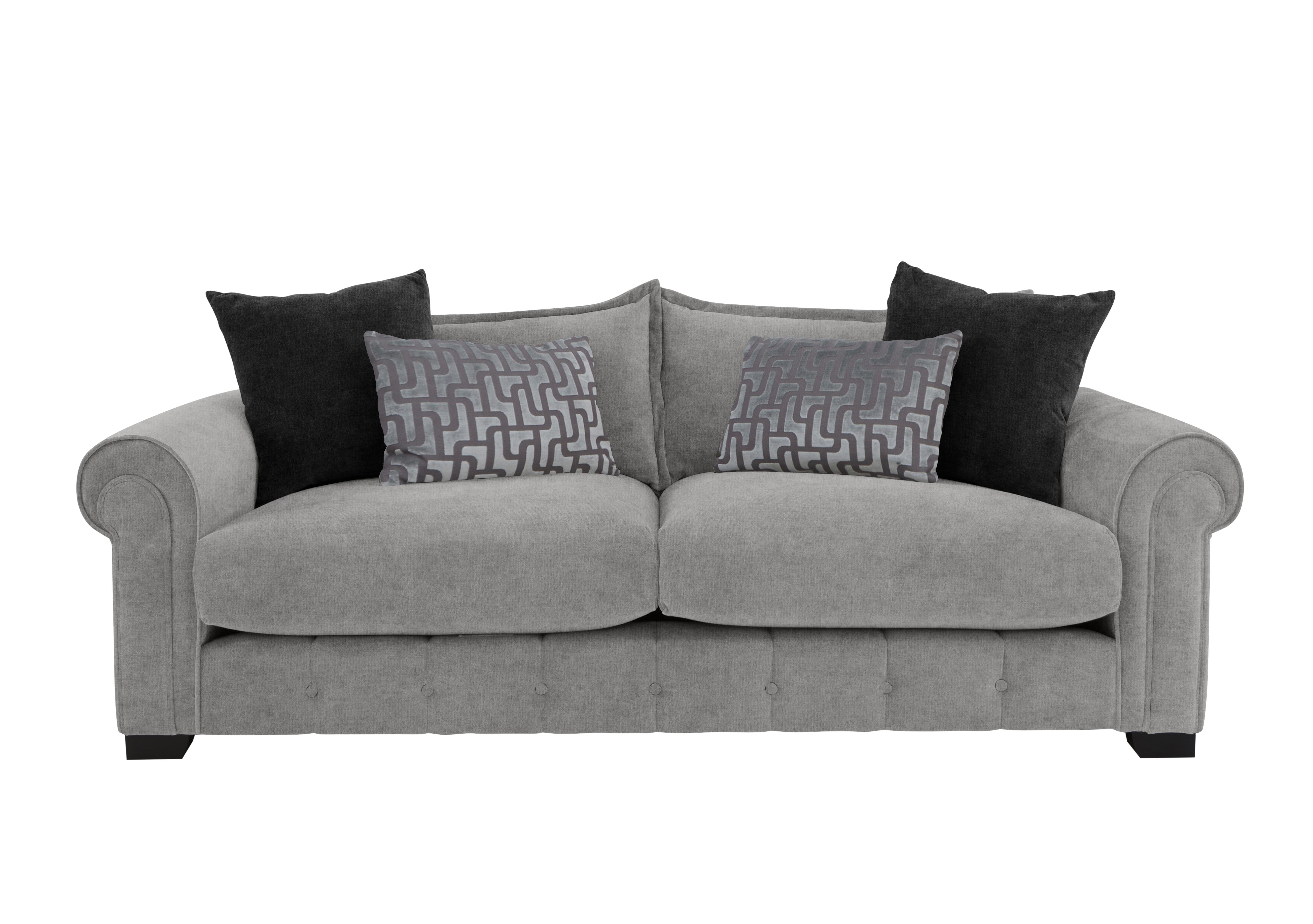 Sumptuous 4 Seater Fabric Sofa in Suave Dove Self on Furniture Village