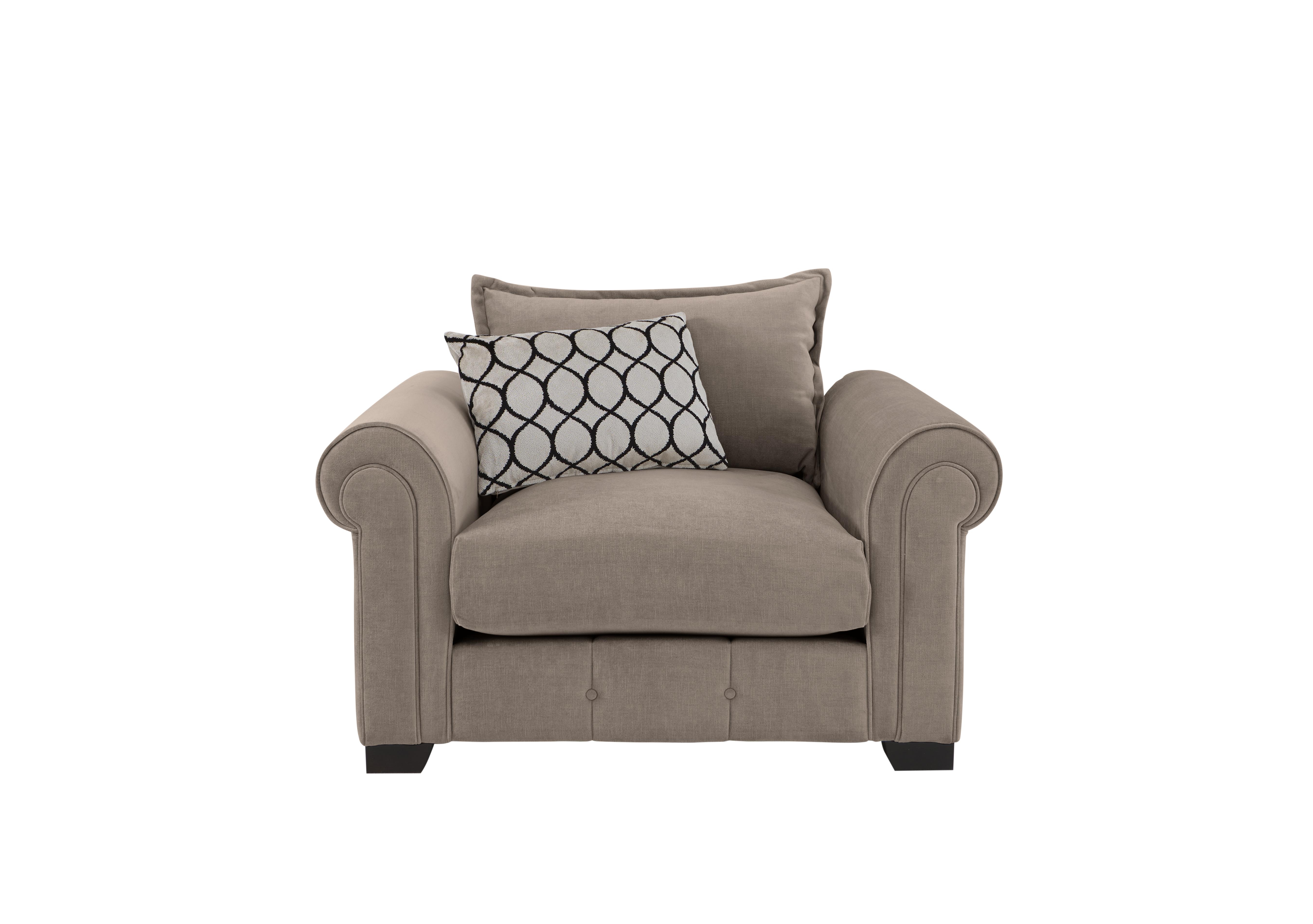 Sumptuous Fabric Armchair in Chamonix Wicker Dk/Self on Furniture Village