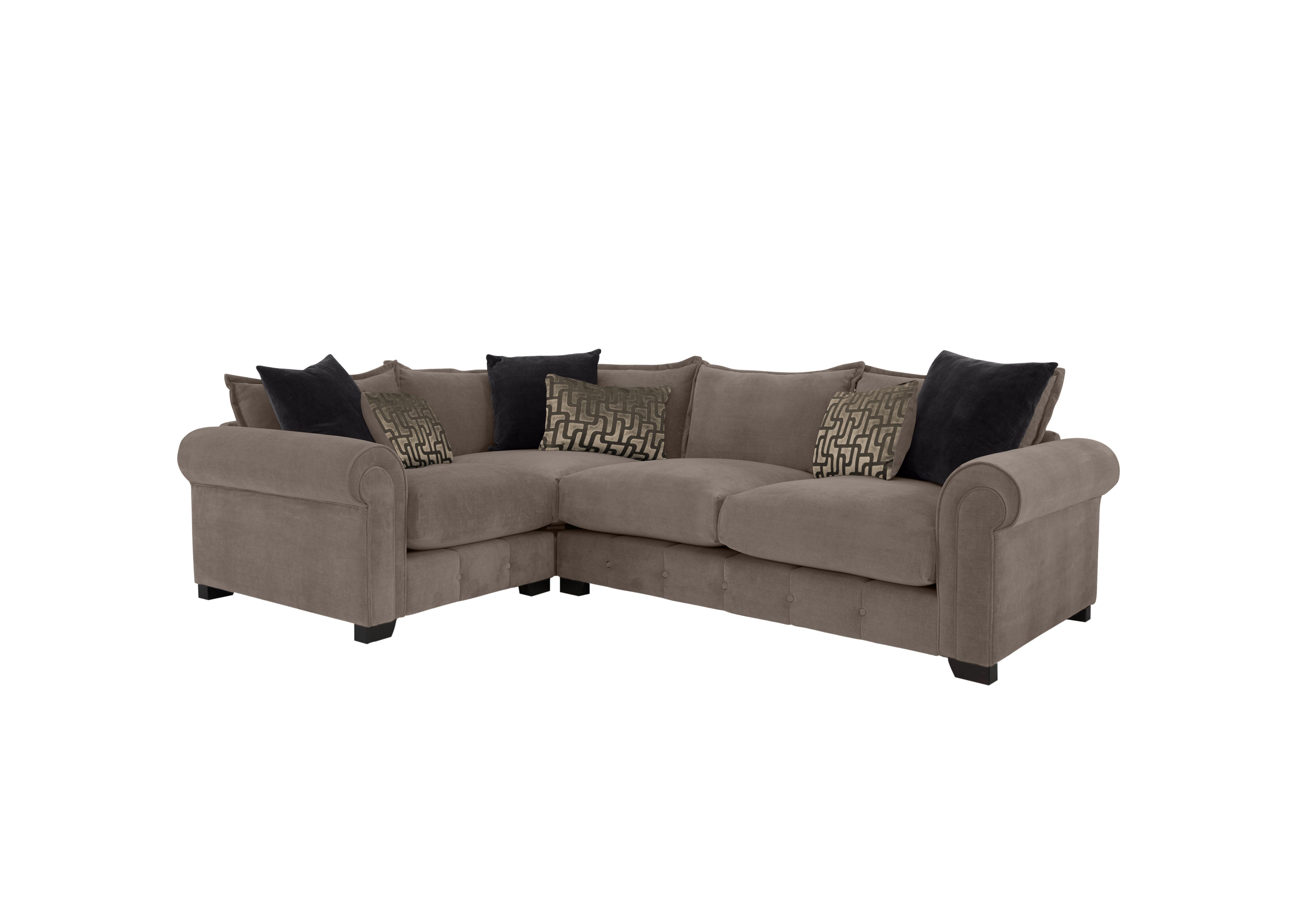 Sumptuous Medium Fabric Corner Sofa in Cham Wicker Comina Self on Furniture Village