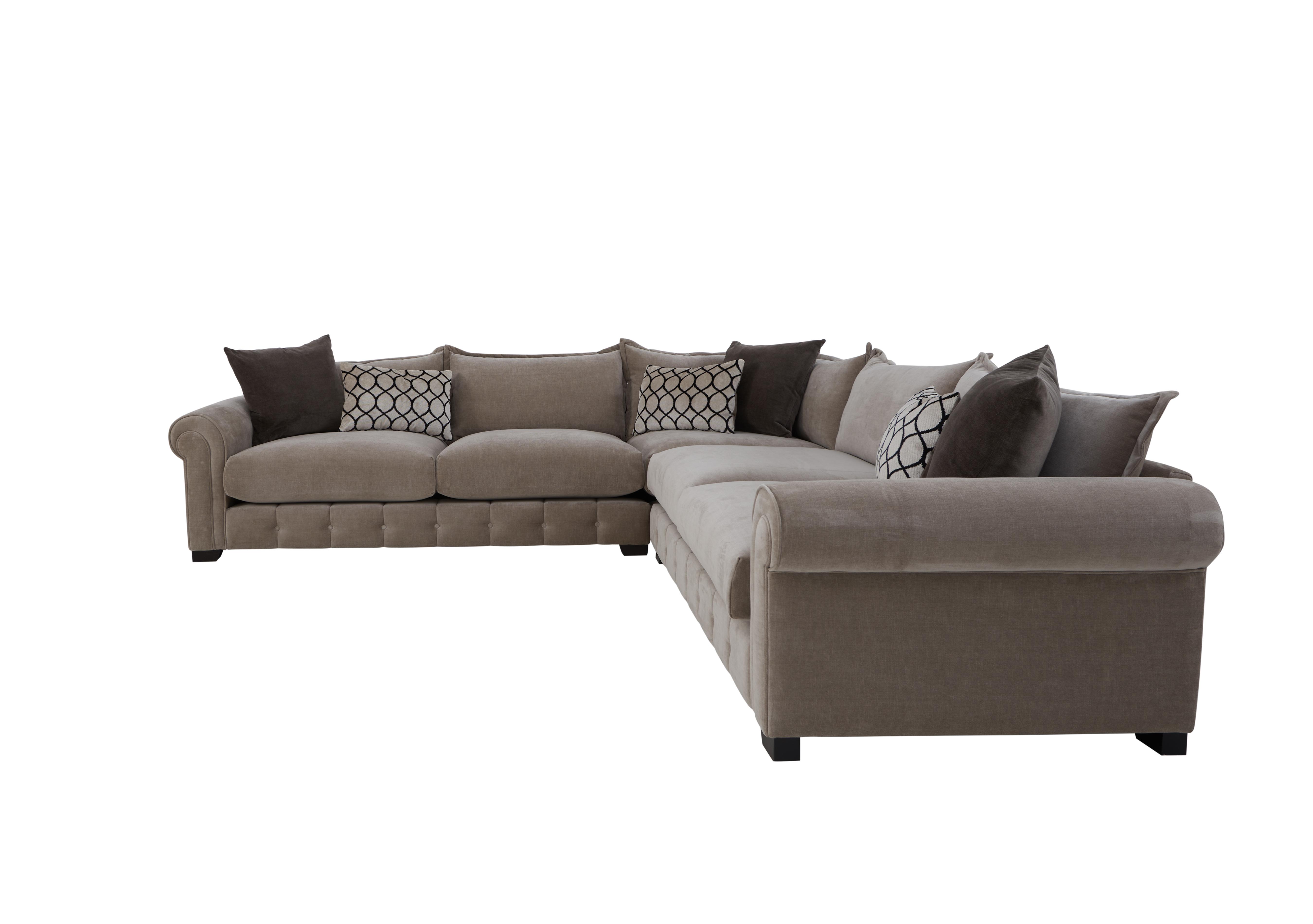 Sumptuous Large Fabric Corner Sofa in Chamonix Wicker Dk/Self on Furniture Village