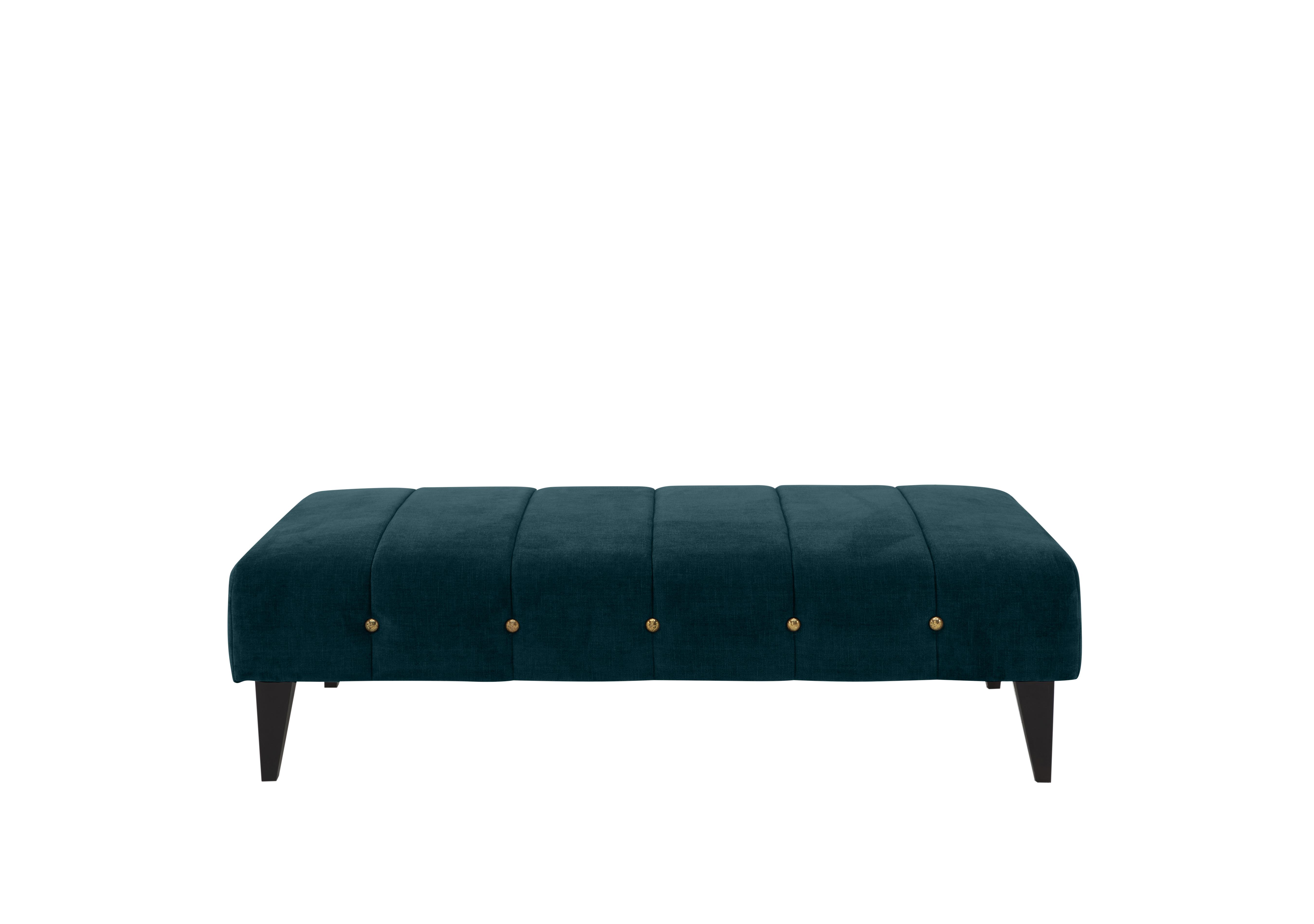 Sumptuous Fabric Bench Footstool in Chamonix Teal Dk/Gold on Furniture Village