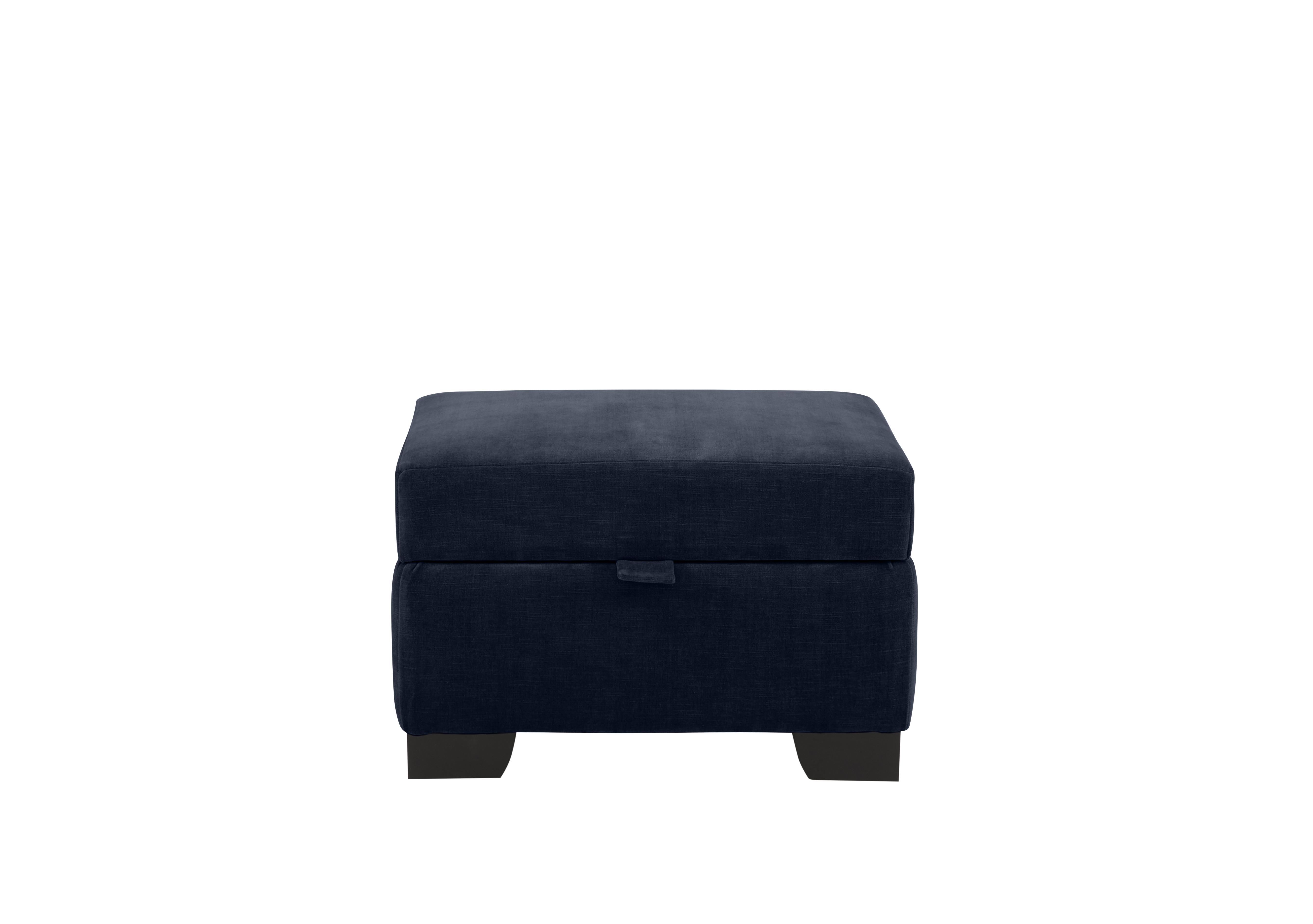 Sumptuous Fabric Storage Footstool in Chamonix Navy Dk on Furniture Village
