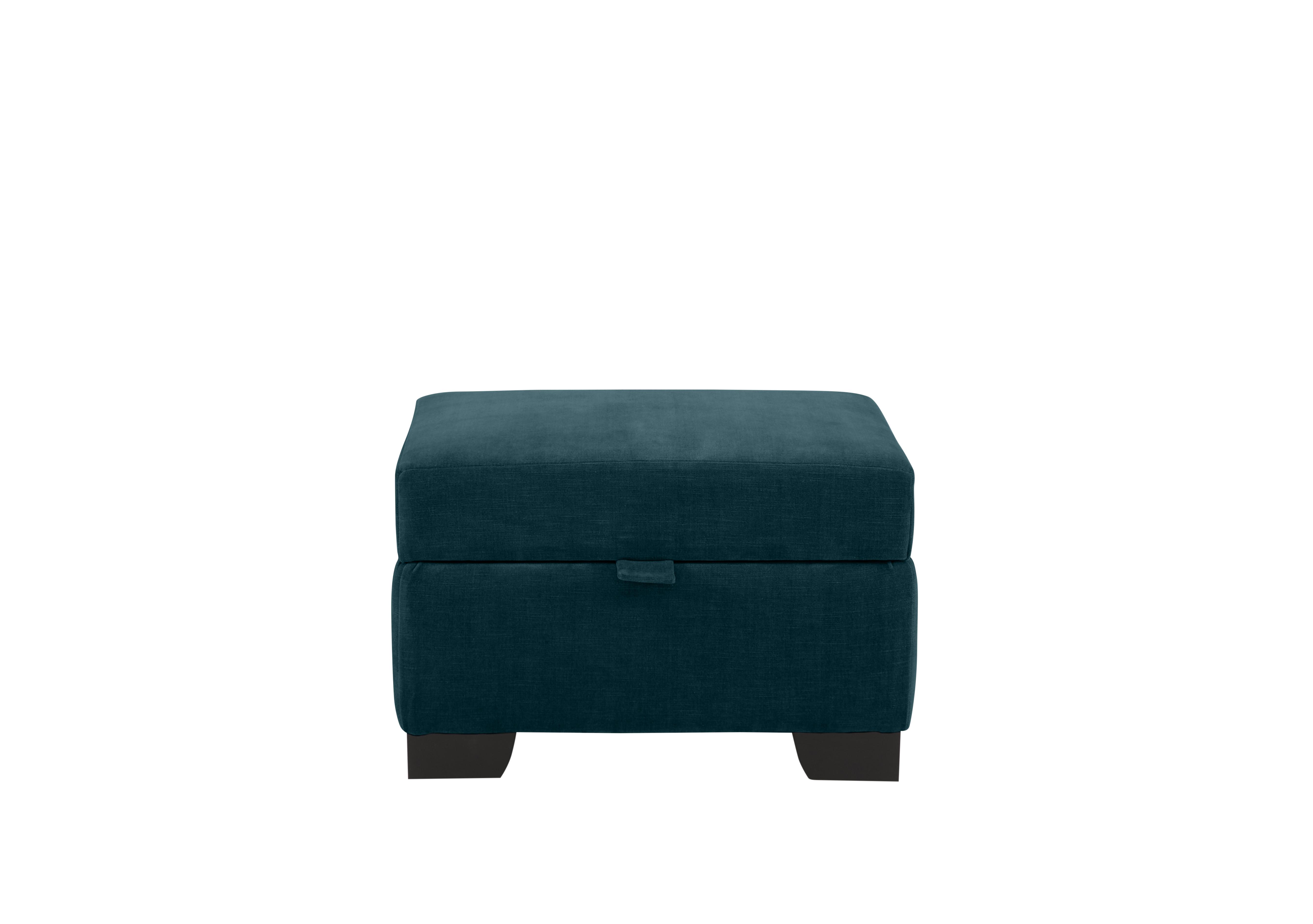 Sumptuous Fabric Storage Footstool in Chamonix Teal Dk on Furniture Village