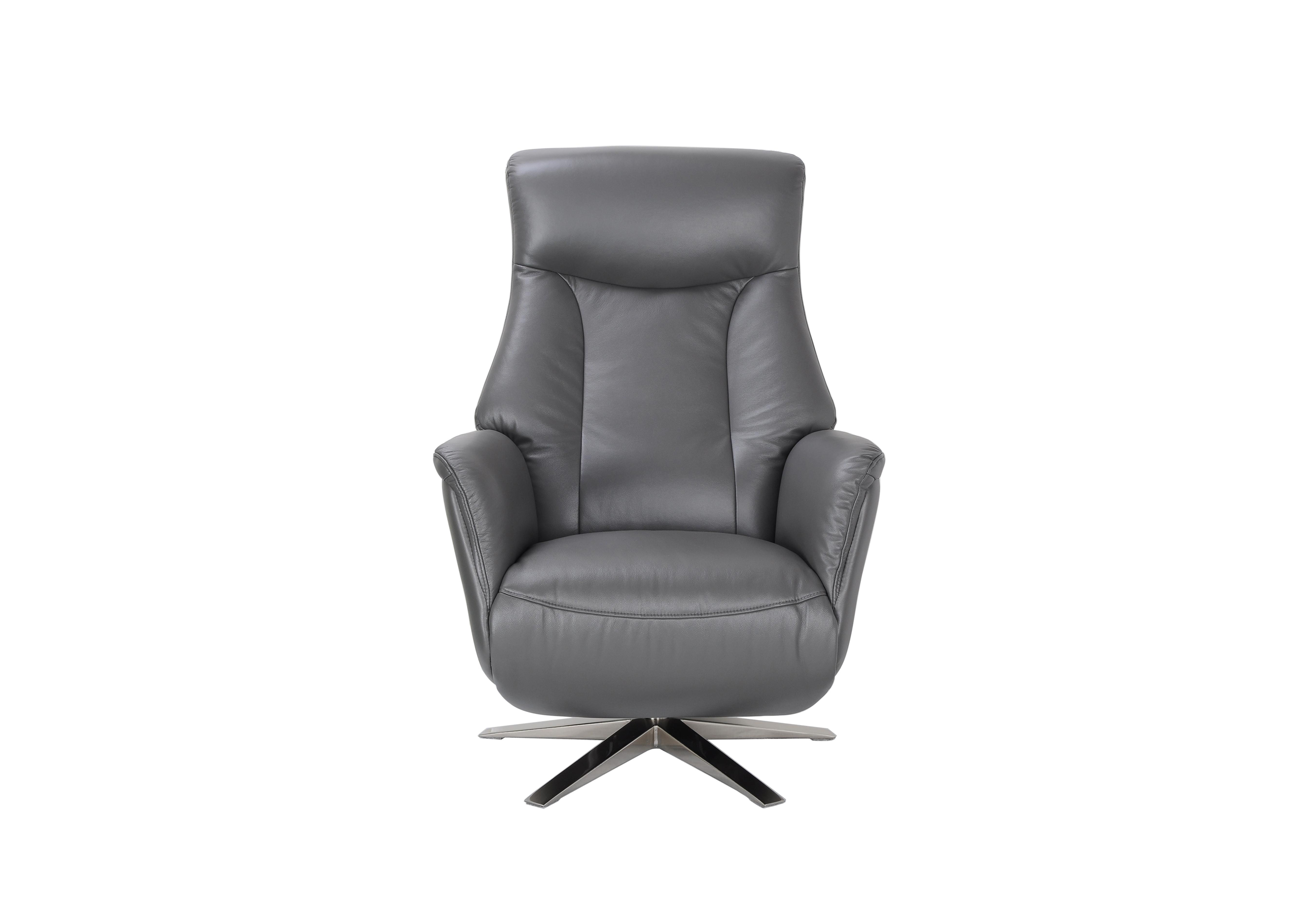 Sicily Leather Look Swivel Power Recliner Chair in Iron on Furniture Village