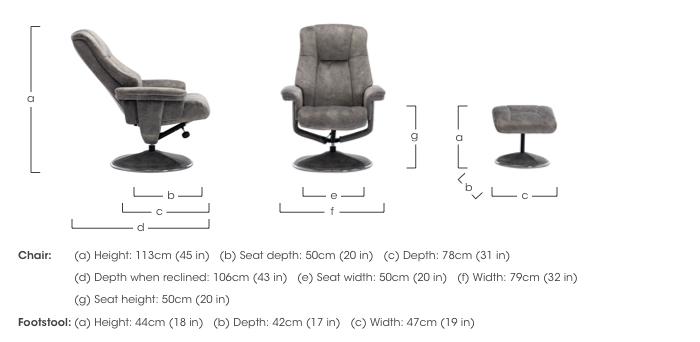 Troyes Fabric High-Back 360 Swivel Chair and Footstool in  on Furniture Village