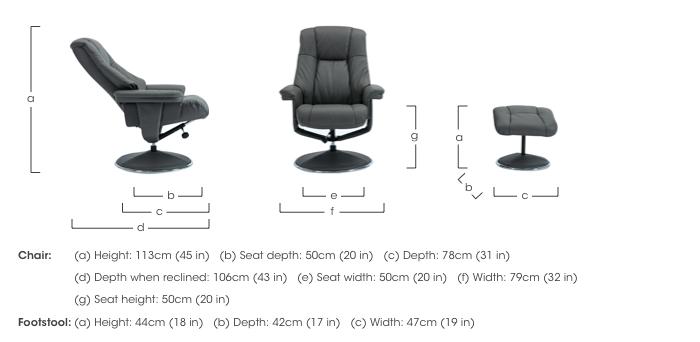 Troyes Leather Look High-Back 360 Swivel Chair and Footstool in  on Furniture Village