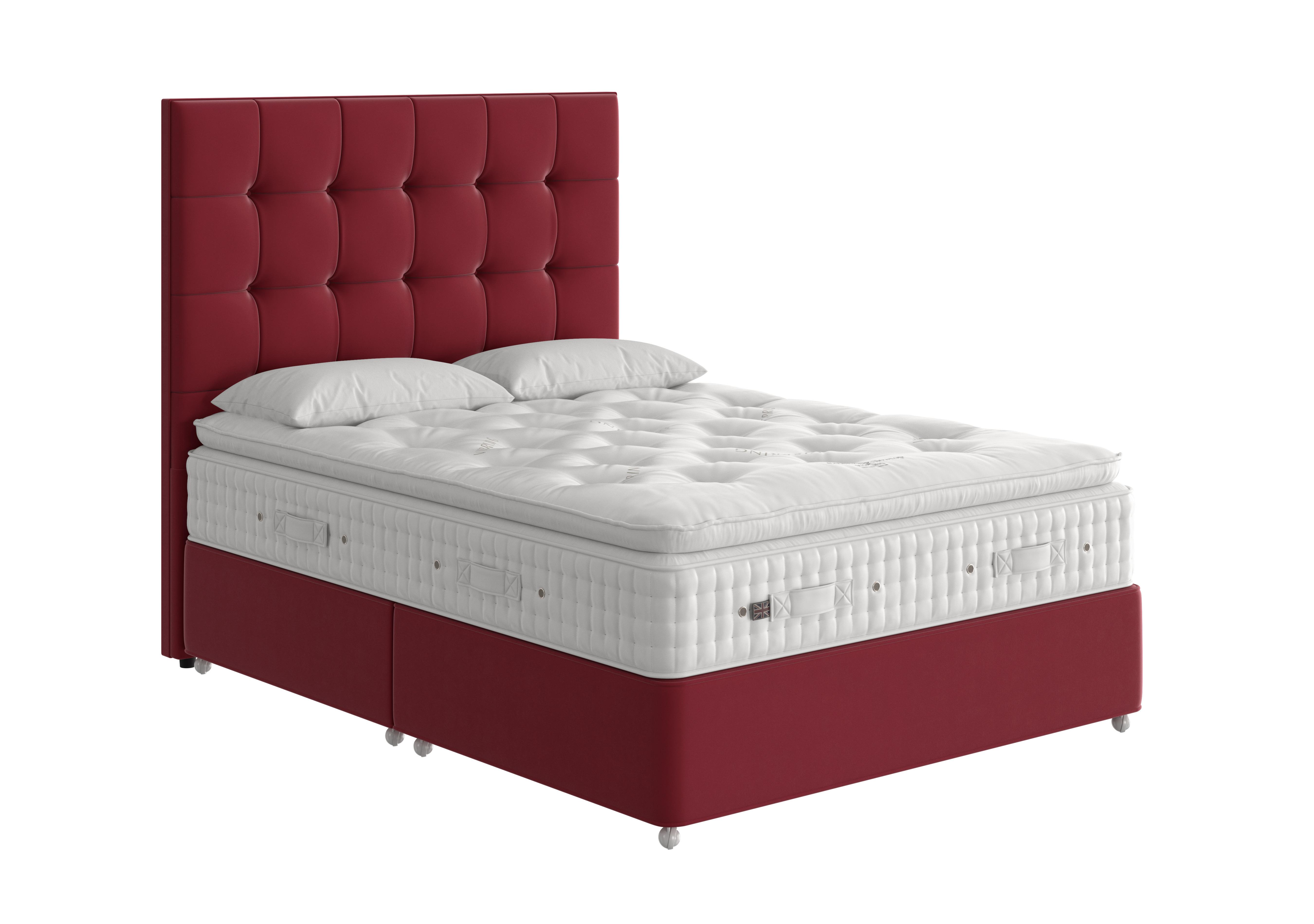 Countess Pillow Top Divan Set in 2108 Plush Burgundy on Furniture Village