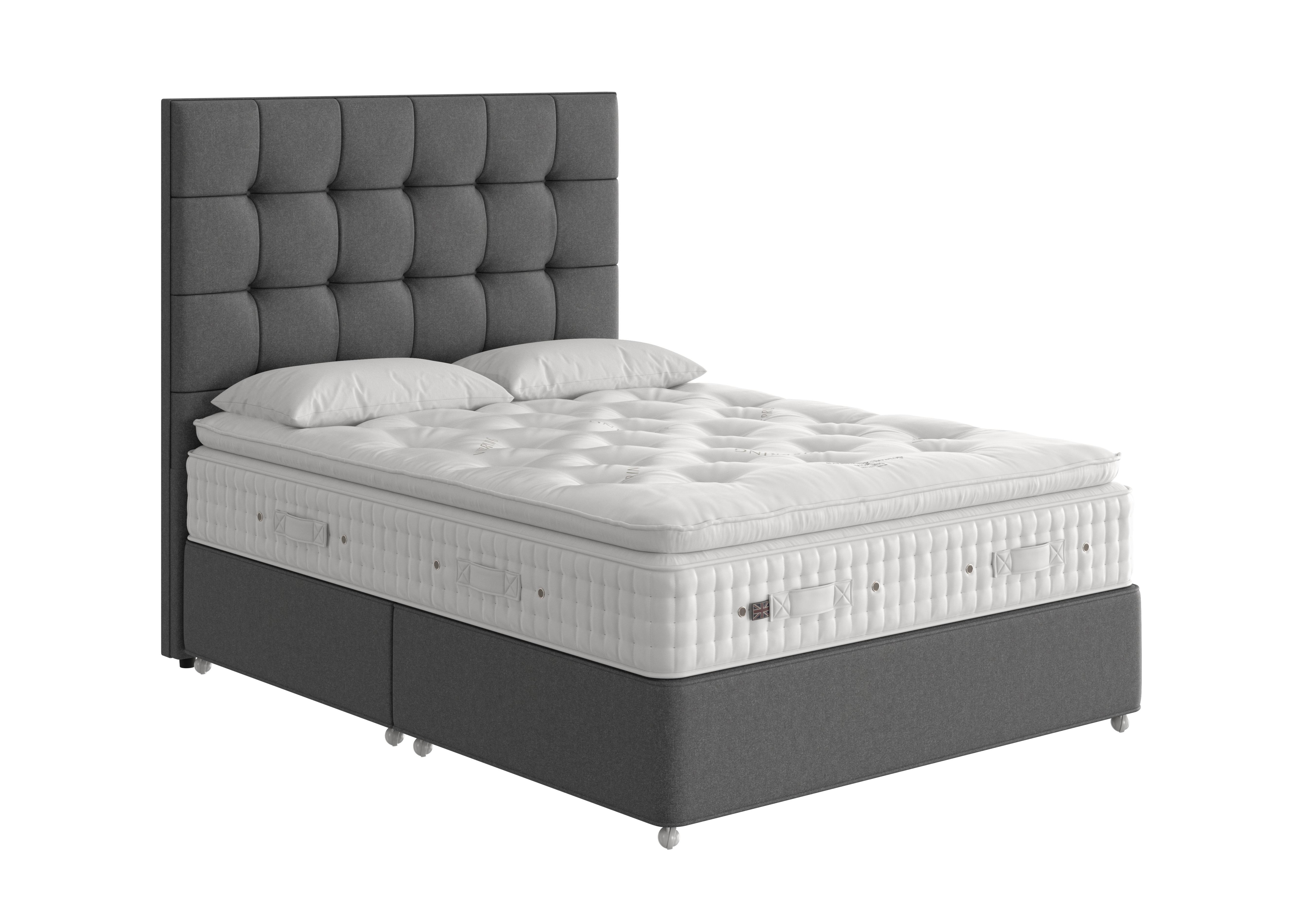 Countess Pillow Top Divan Set in 2306 Tweed Charcoal on Furniture Village