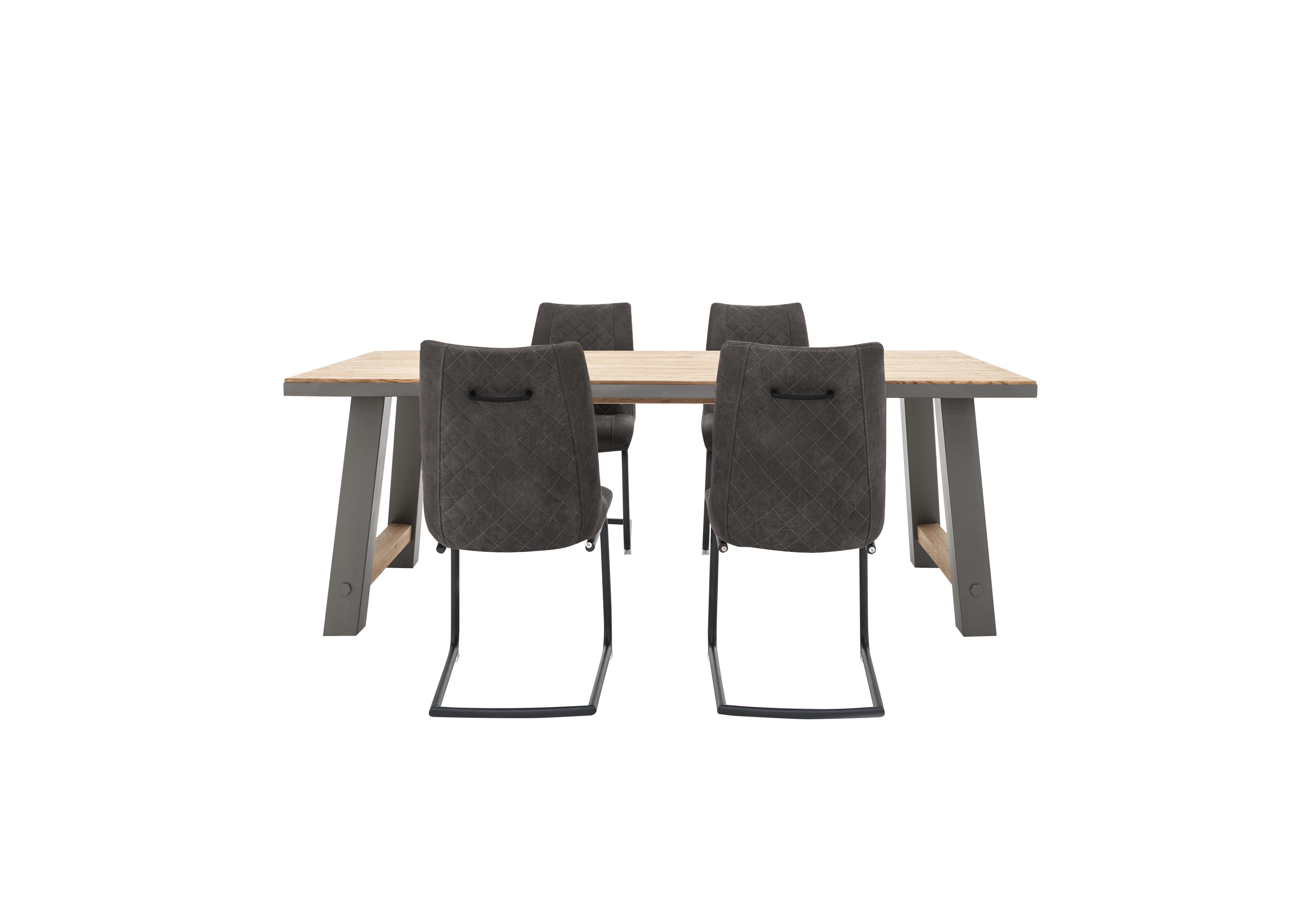 Baltimore Dining Table and 4 Dining Chairs Set in Anthracite on Furniture Village